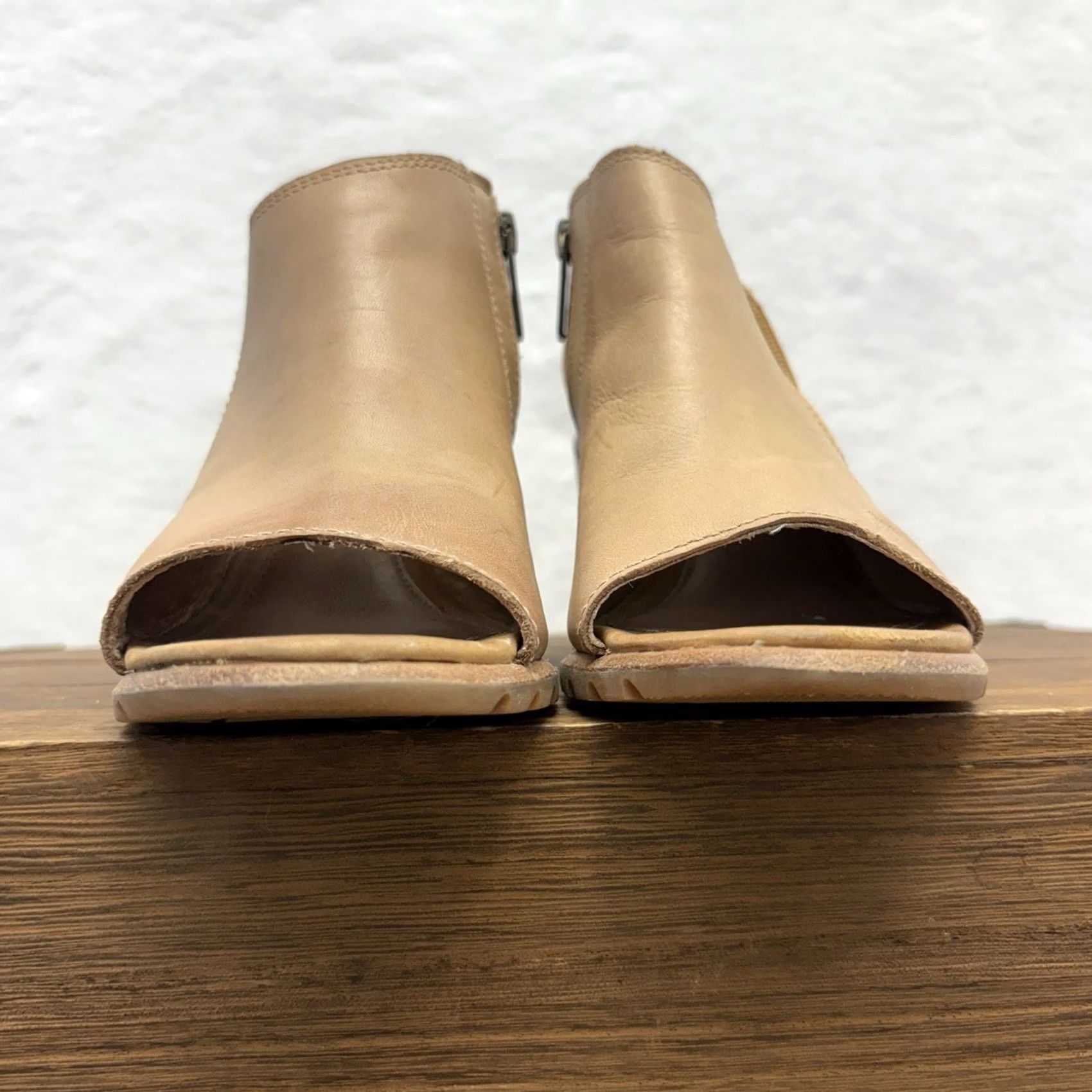 SOREL Sorel Sandals Nadia Tan Leather Open Toe Side Zip Platform Booties 7.5M Size US 8 / IT 38 - 4 Thumbnail