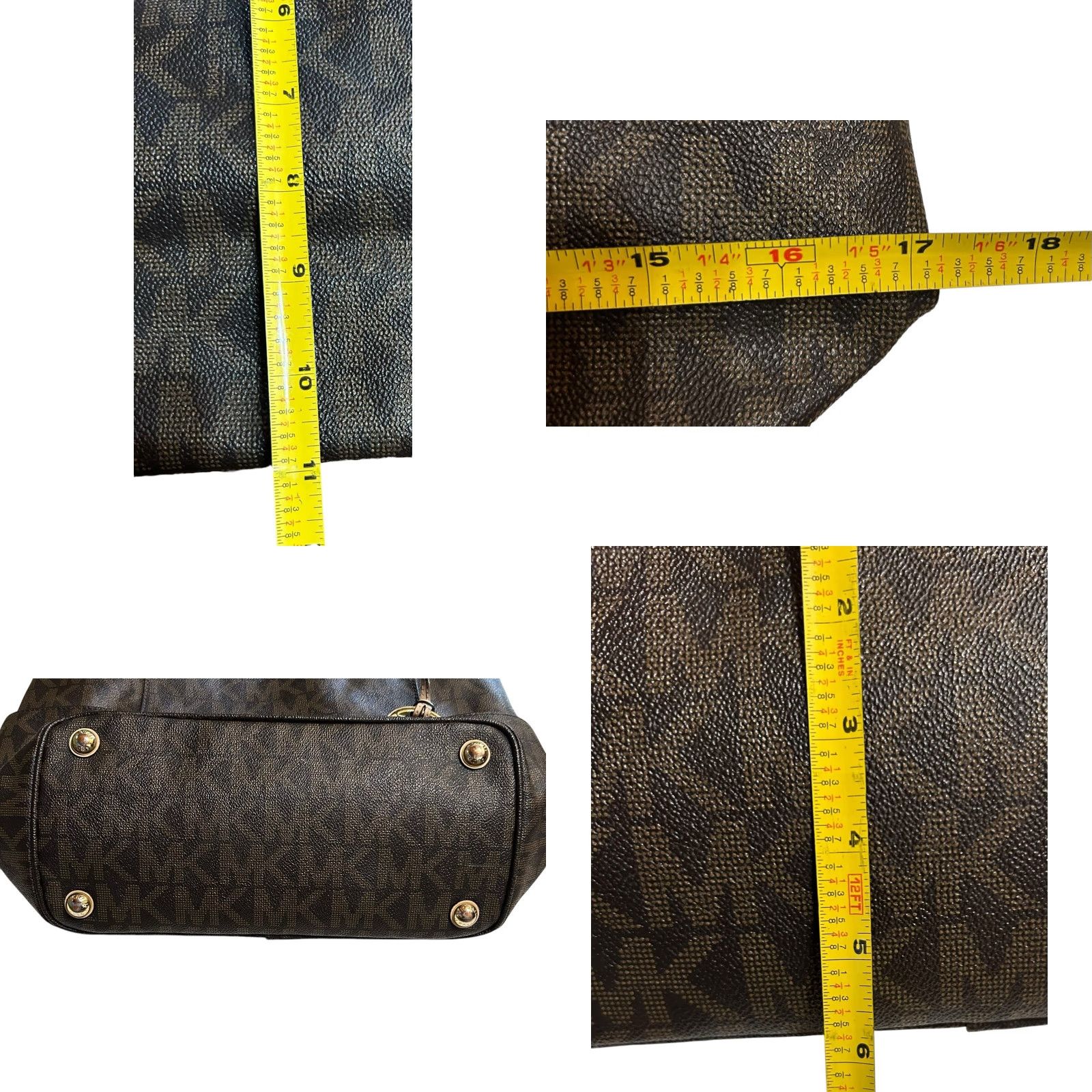 Vintage Michael Kors Jet Set Travel Brown Tote Shoulder HandBag Purse Women’s Leather Exterior Tote Bag Size ONE SIZE - 8 Thumbnail
