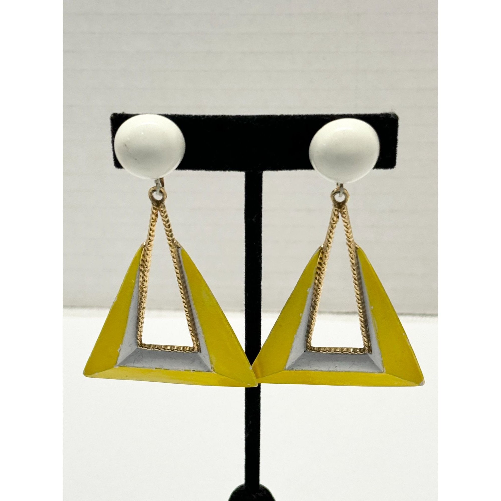 Vintage Vintage yellow door knocker earrings Size ONE SIZE - 2 Thumbnail