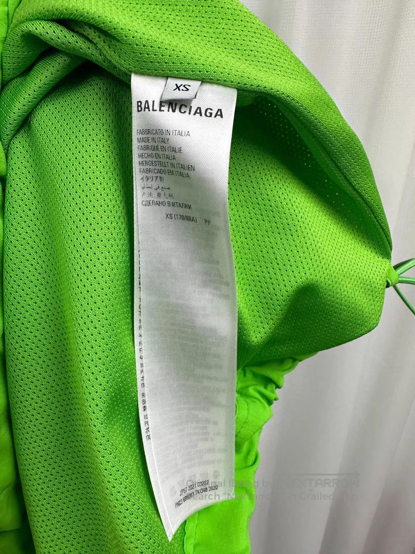 Balenciaga Green Lightweight Zip-Up Jacket, XS. Size US XS / EU 42 / 0 - 7 Thumbnail