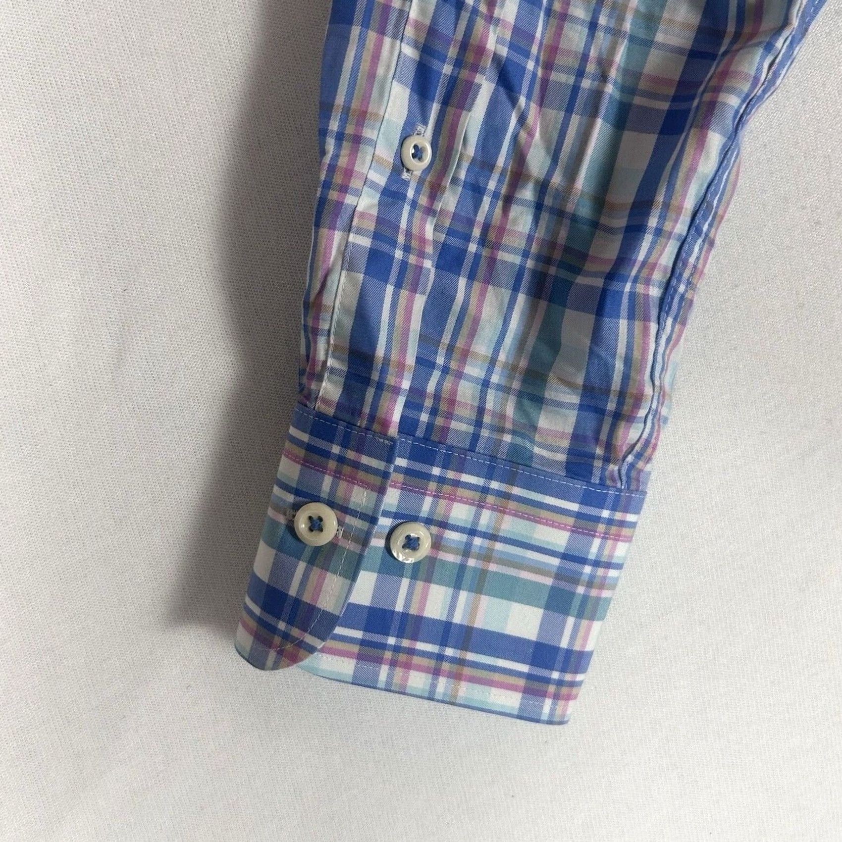 Peter Millar Peter Millar Button-Up Shirt Mens Medium Blue Plaid Long Sleeve Casual Size US M / EU 48-50 / 2 - 6 Thumbnail