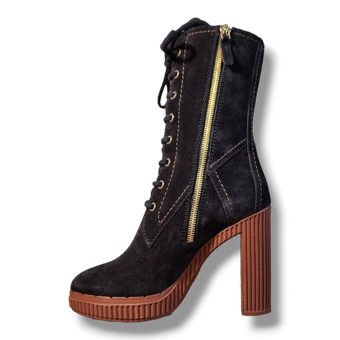 Tod's Tod's Brown Suede Altraversione Zip-Up Heeled Boot Size 34.5 Size US 4.5 / IT 34.5 - 3 Thumbnail