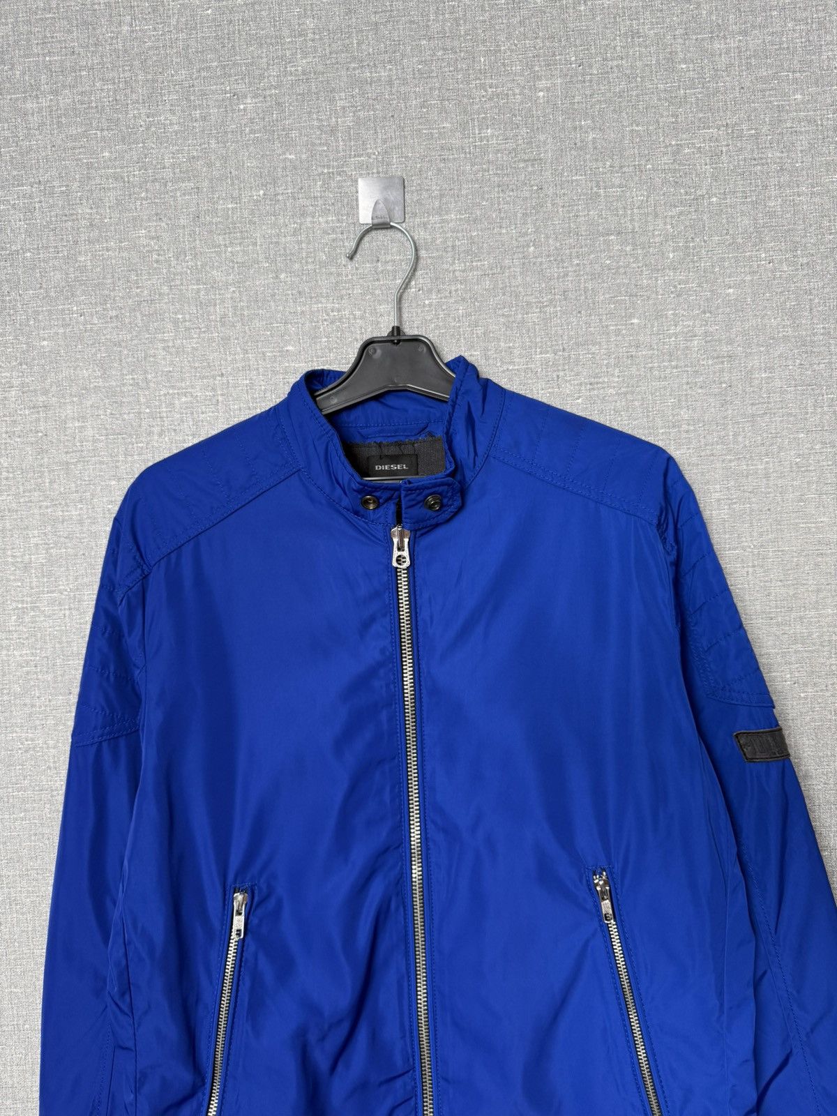 Diesel Diesel Blue Nylon Bomber Jacket Men’s Size M with Logo Patch Size US M / EU 48-50 / 2 - 10 Thumbnail