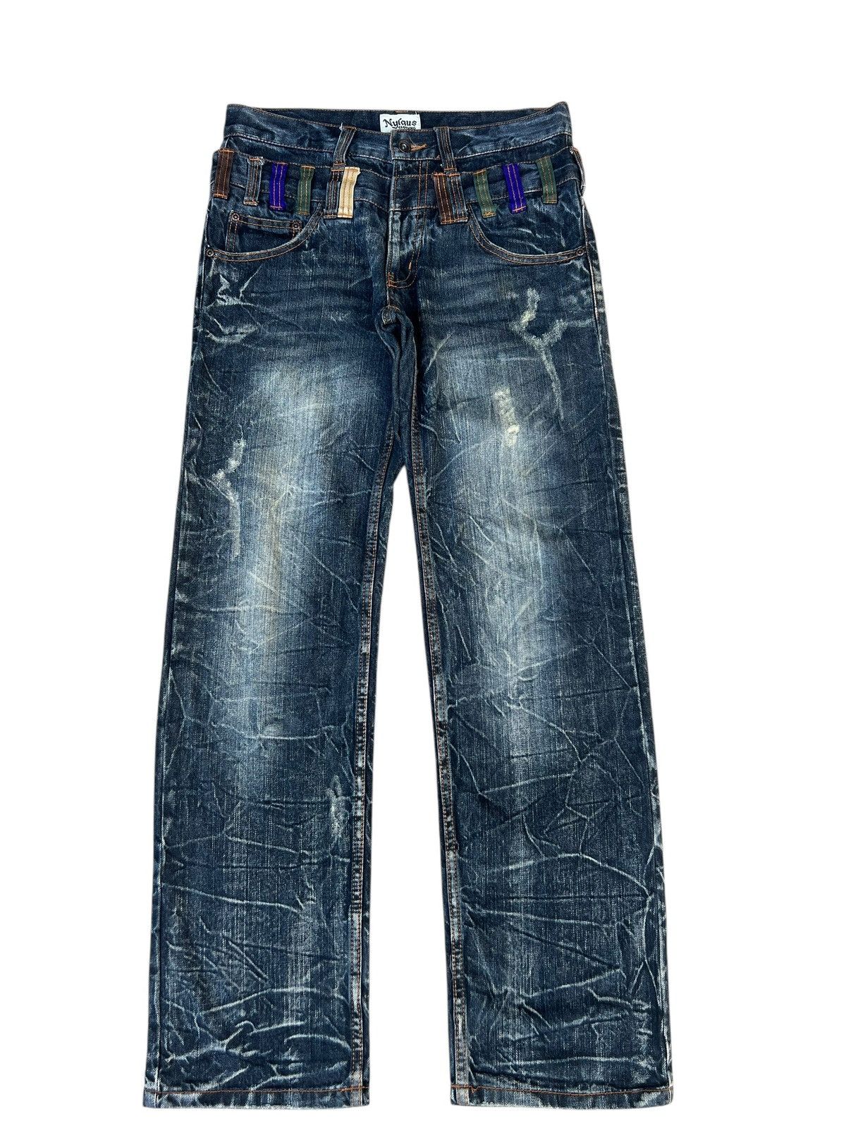 14th Addiction Double Waist Nylaus Clothing Dirty Mud Discharge Denim Jeans Size US 30 / EU 46 - 1 Thumbnail