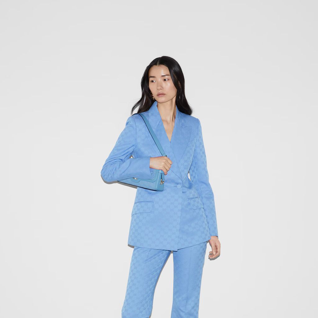 Gucci o1loc1c0226 787674 GG Cotton Gabardine Jacket in Dusty Blue Size XS / US 0-2 / IT 36-38 - 6 Thumbnail