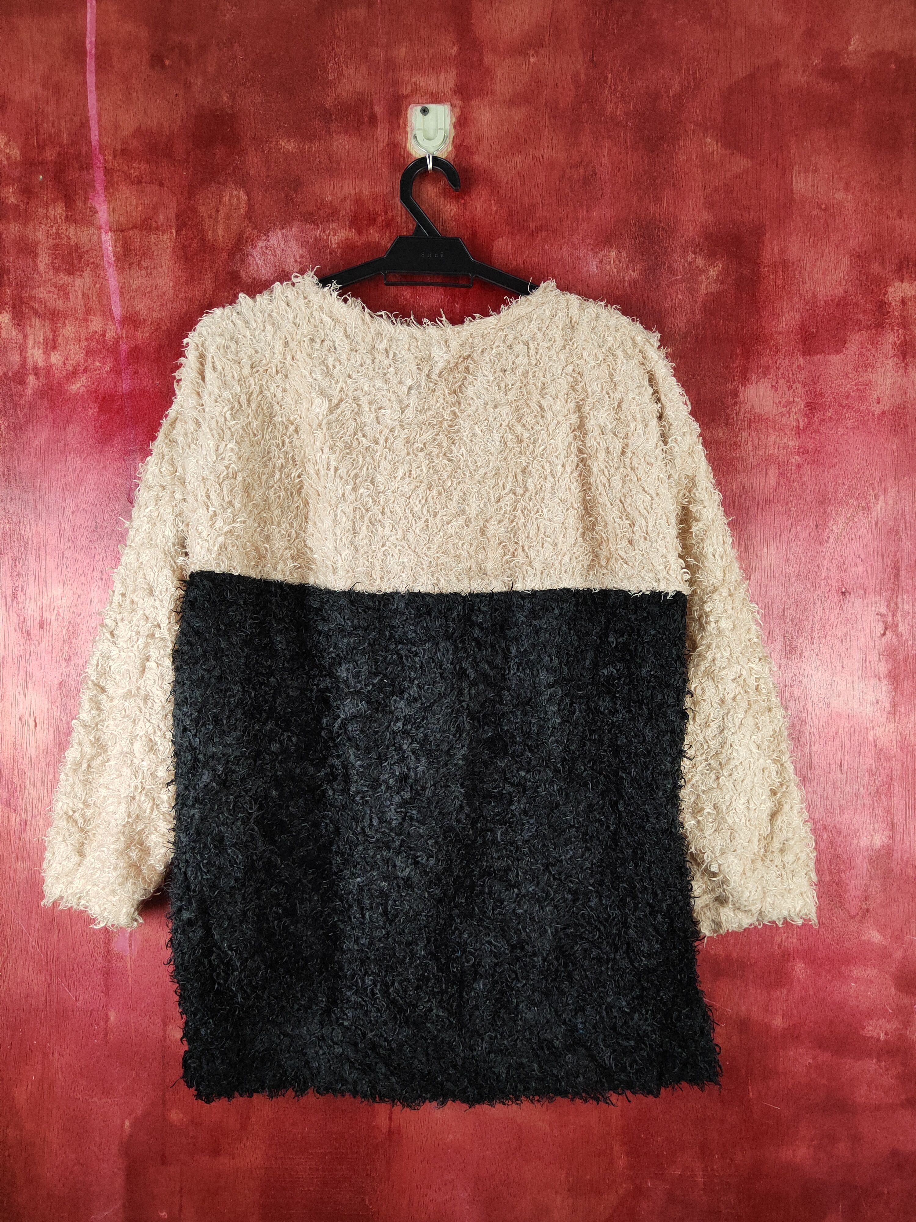 Japanese Brand × Vintage Drea my Minx Black Brown Fur Mohair Knitwear #S2187 Size L / US 10 / IT 46 - 7 Thumbnail
