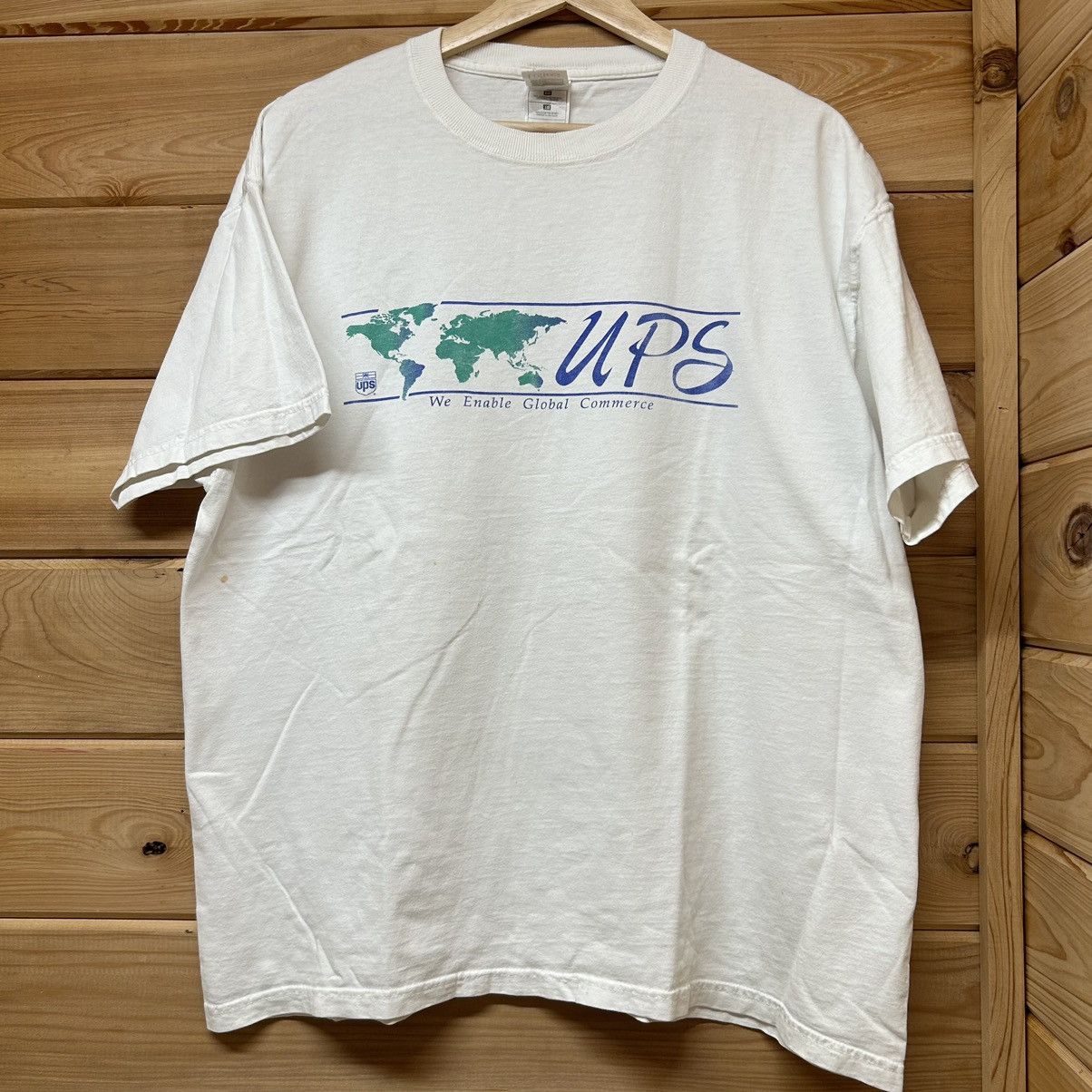 Vintage Vintage 90s UPS Shipping Company Globe Continent T Shirt Size US XL / EU 56 / 4 - 1 Thumbnail