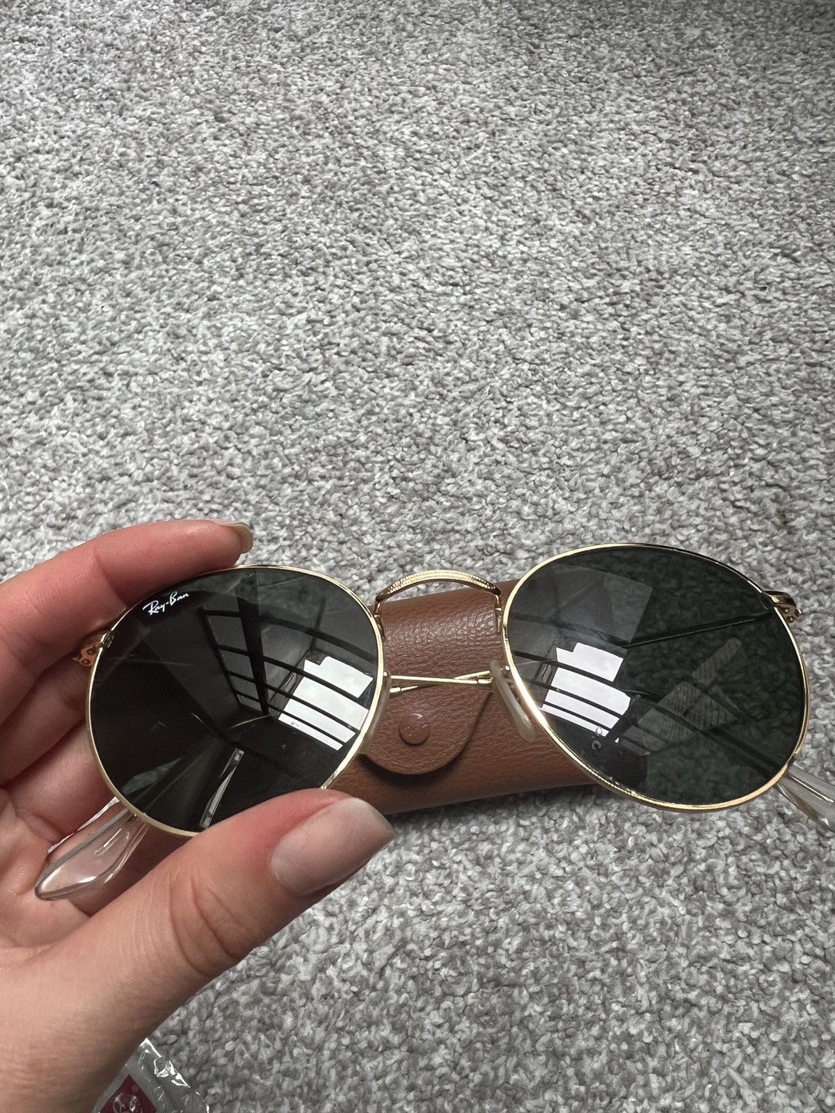 RayBan Ray ban round sunglasses in gold Size ONE SIZE - 7 Thumbnail