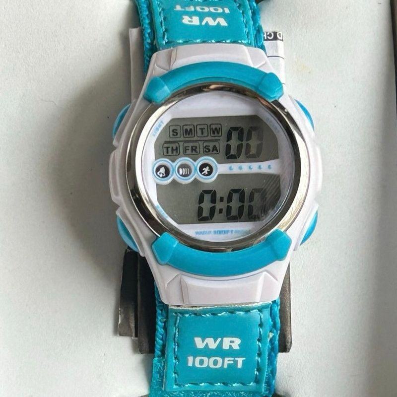 Other Blue & White Digital Watch Water Resistant New Battery Size ONE SIZE - 1 Thumbnail