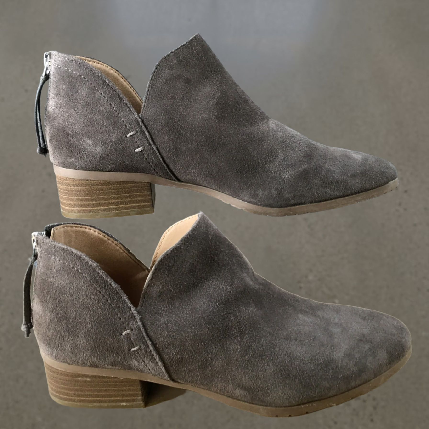 Vintage Reaction Kenneth Cole Boots Womens 8 Side Skip Ankle Booties Beige Leather Zip Size US 8 / IT 38 - 1 Thumbnail