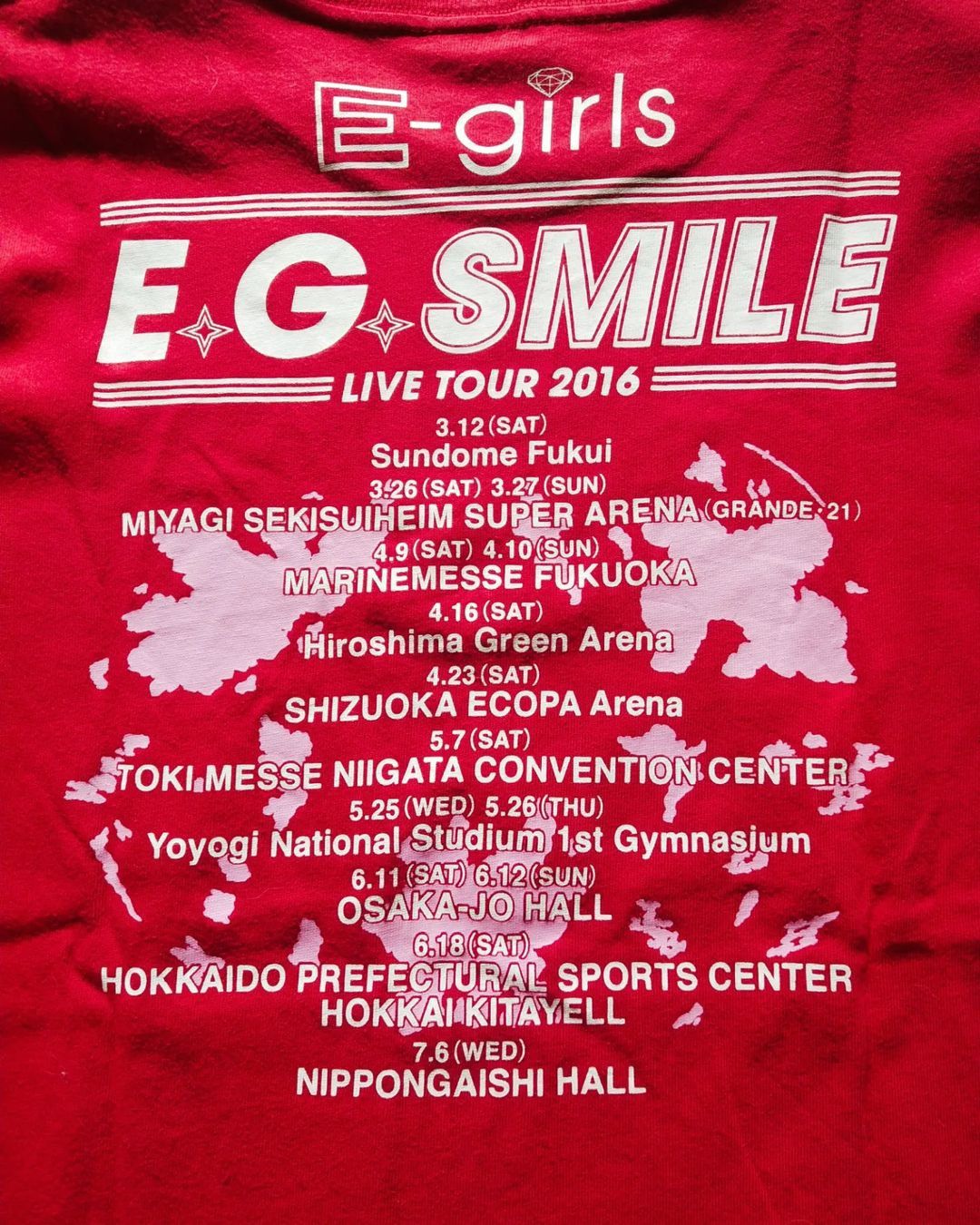 Band Tees × Japanese Brand E-girls E.G. Smile Live Tour 2016 Red Idol Tees Size US M / EU 48-50 / 2 - 3 Thumbnail