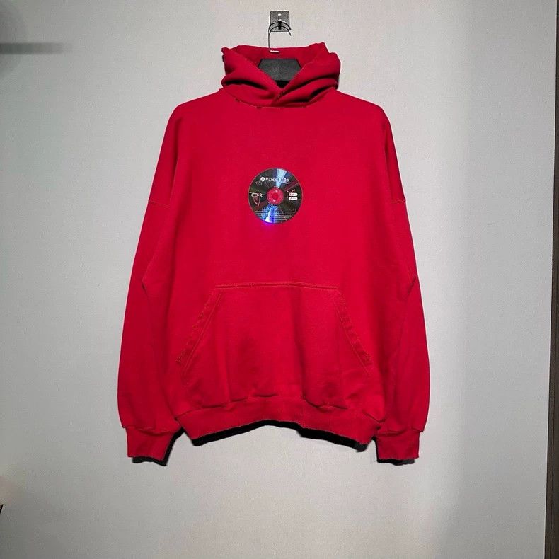 Balenciaga Balenciaga Red CD Alphabet Print Hooded Long Sleeve Sweats Size US M / EU 48-50 / 2 - 1 Thumbnail