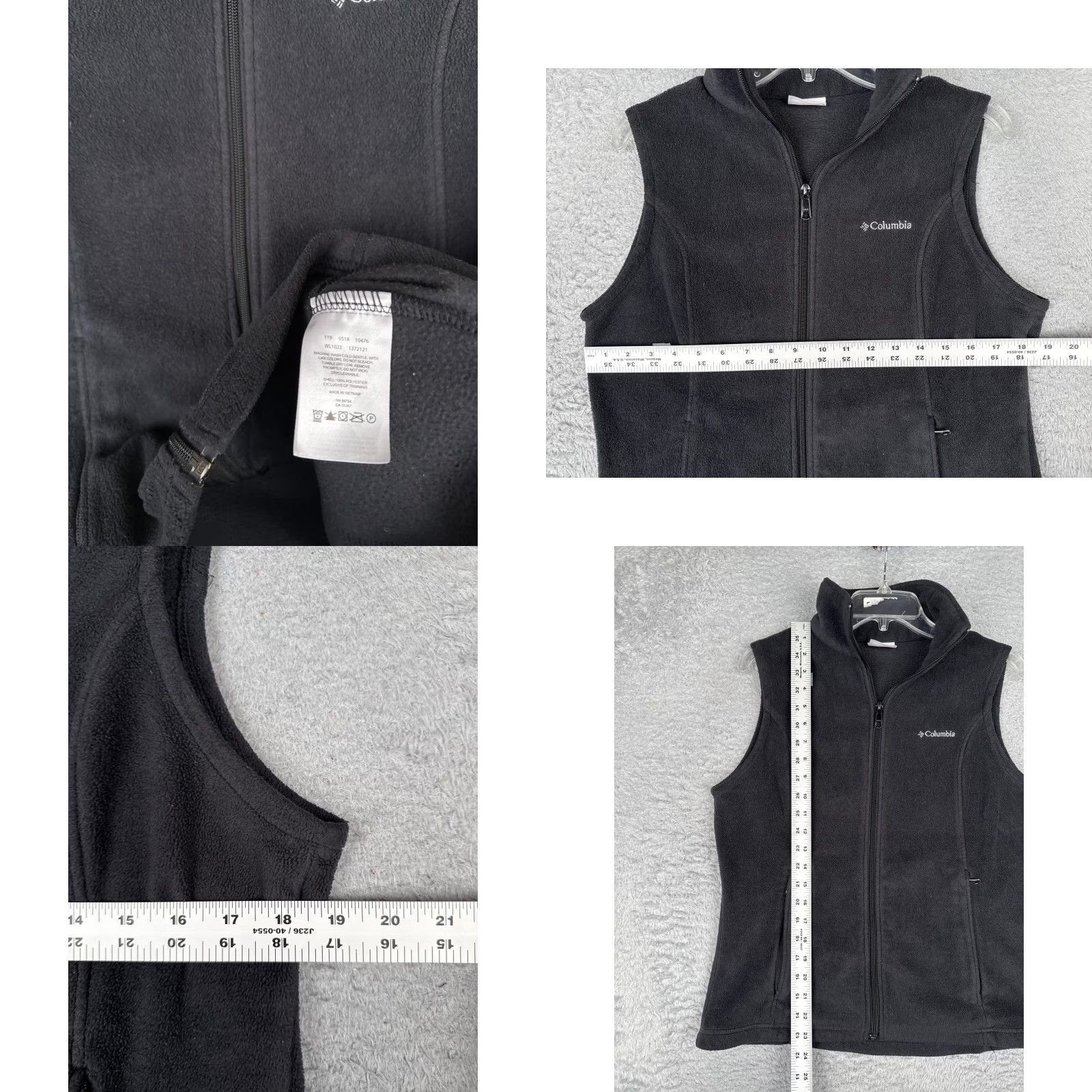 Vintage Columbia Fleece Vest Womens M Black Full Zip Pockets Outdoor Warm Hiking Size M / US 6-8 / IT 42-44 - 8 Thumbnail