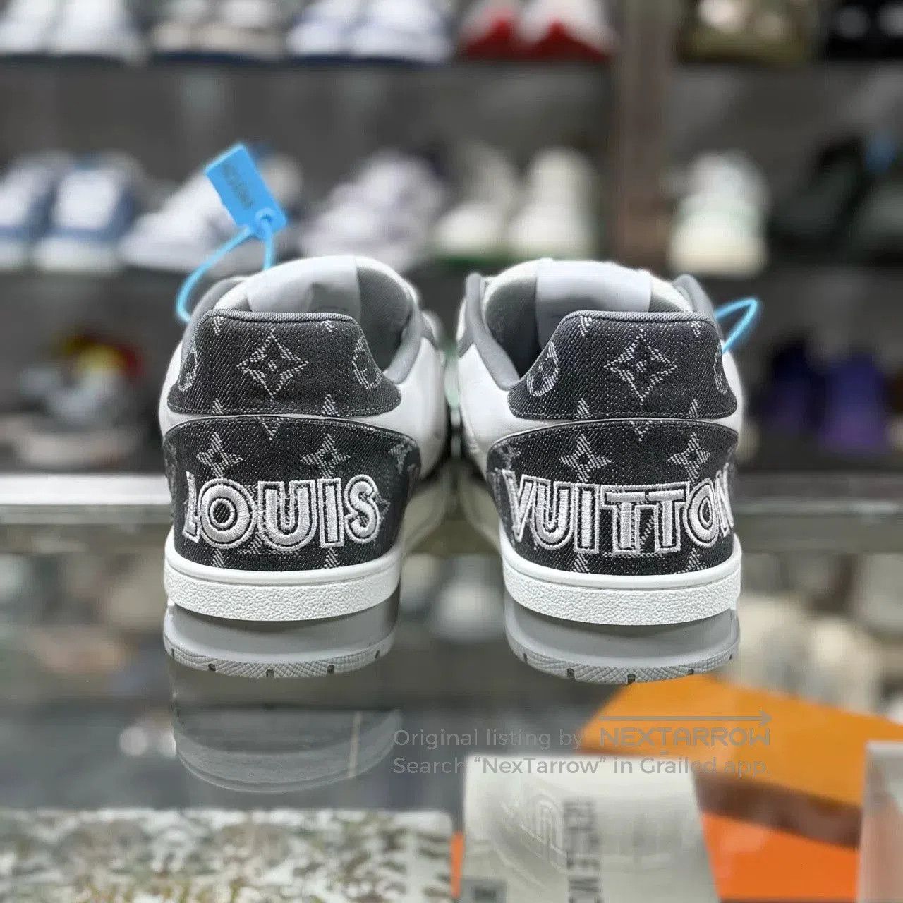 Louis Vuitton Louis Vuitton Trainer White Gray Denim Velcro. Size US 9.5 / EU 42-43 - 5 Thumbnail