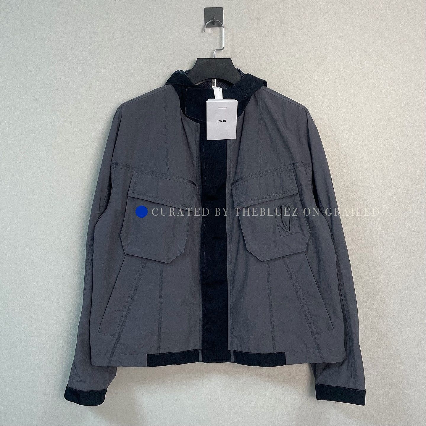 Dior Stylish Gray Hooded Zip Jacket, Size L Size US L / EU 52-54 / 3 - 1 Thumbnail
