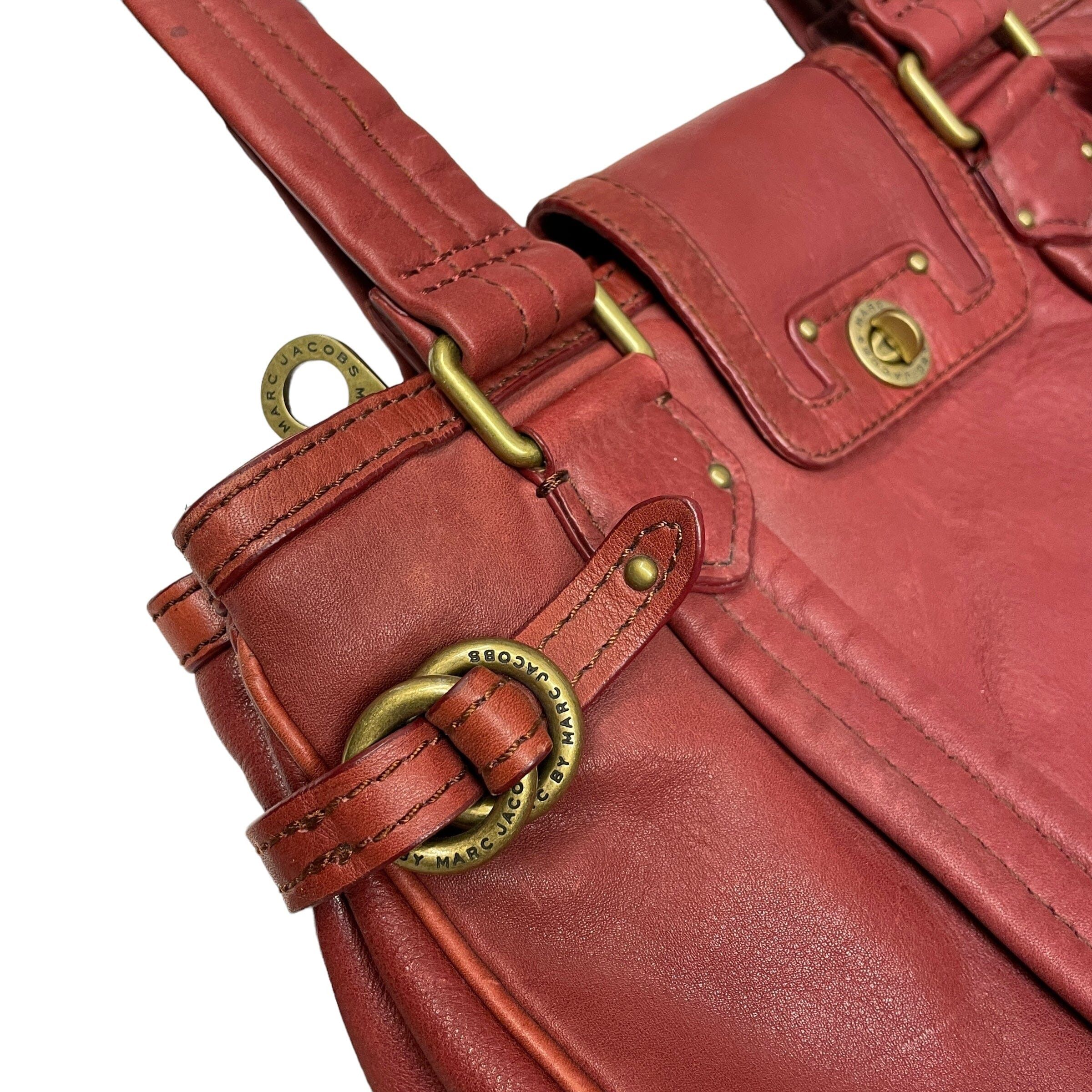 Marc Jacobs Vintage Deadstock Marc By Marc Jacobs Designer Leather Tote Bag In Burgundy Size ONE SIZE - 3 Thumbnail