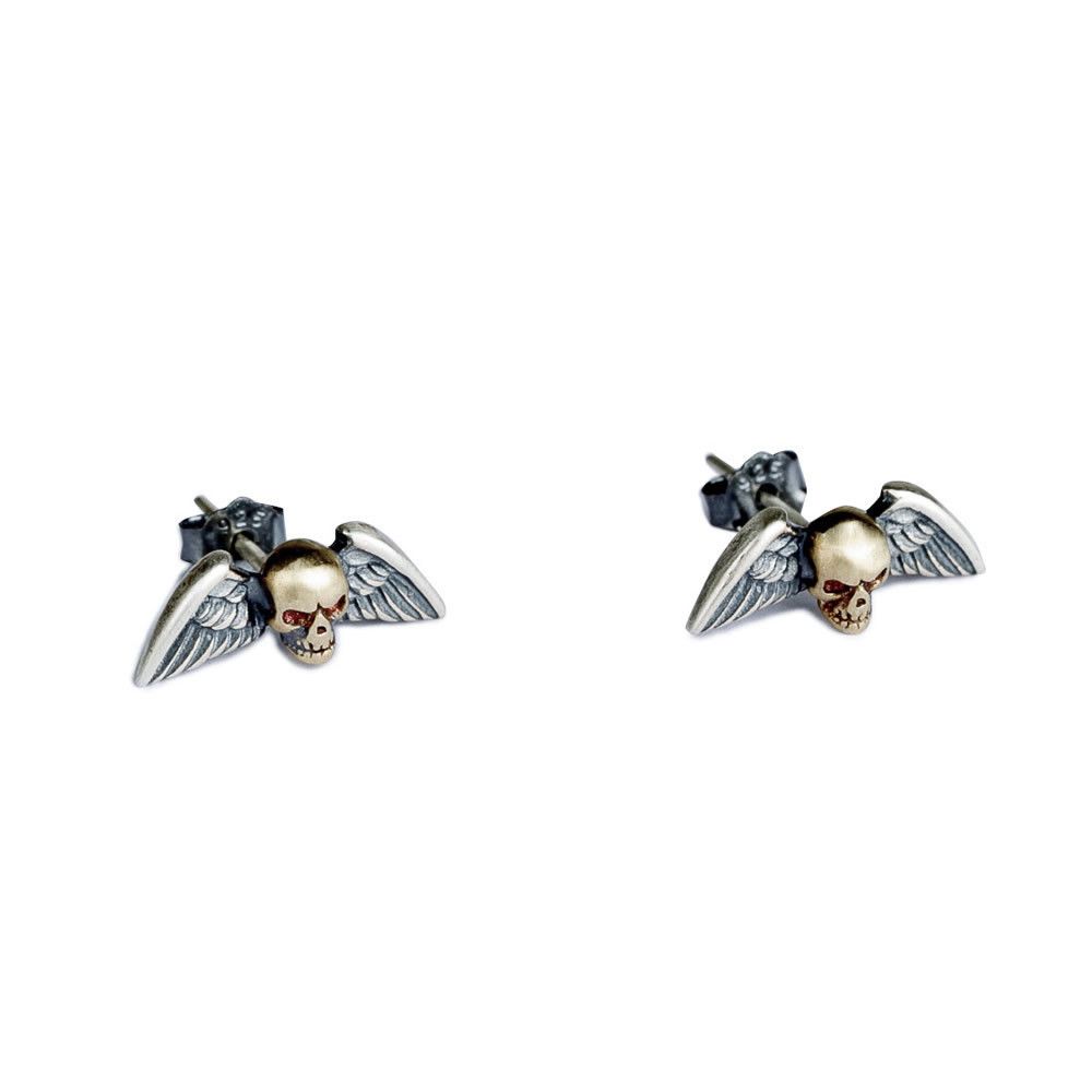 Jewelry Skull Modern Earrings One Pairs Chrome Jewelry Size ONE SIZE - 6 Thumbnail