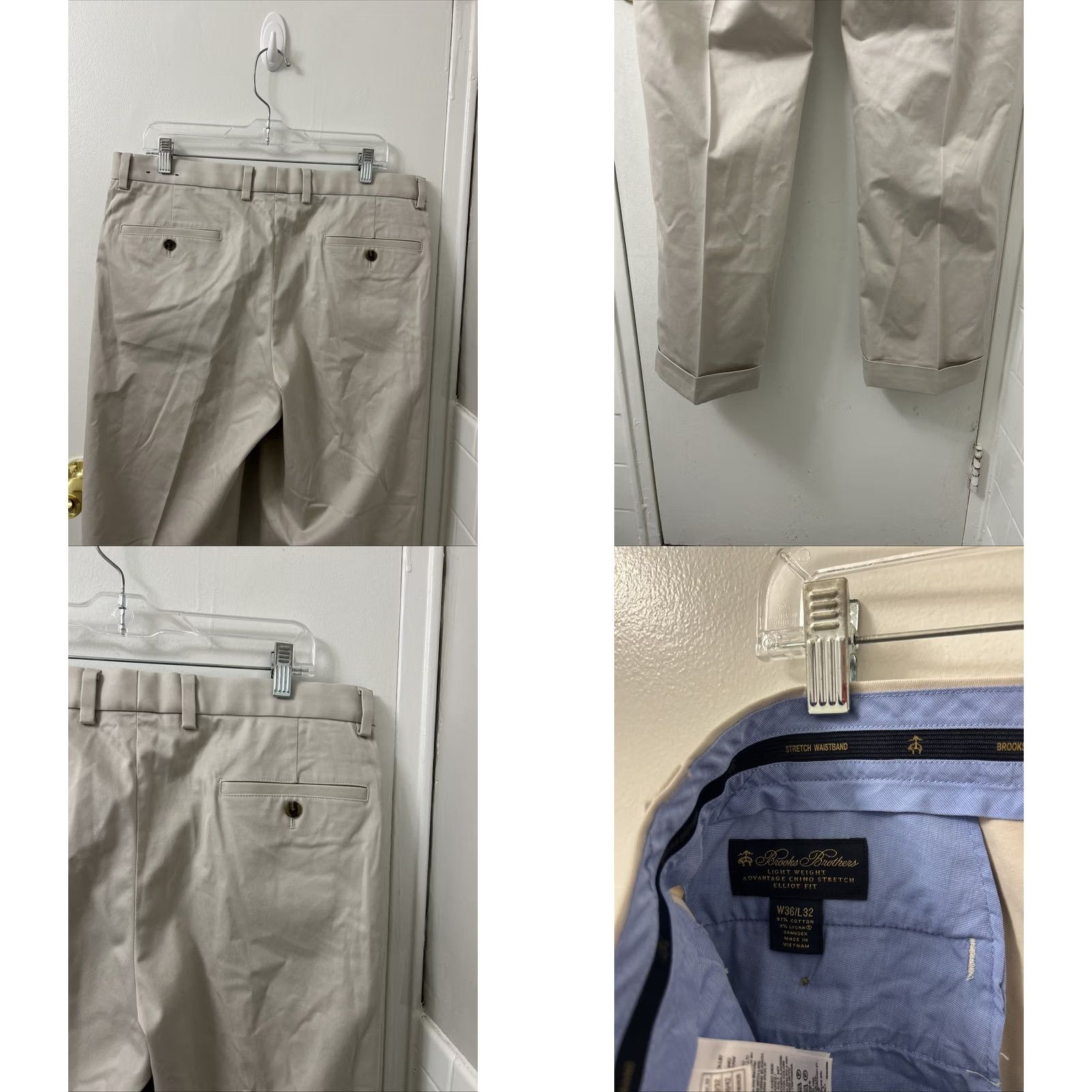 Brooks Brothers Brooks Brothers Pants Men 36x32 Beige Chino Stretch Pleated Straight Leg Regular Fit Vintage N/A Size US 36 / EU 52 - 8 Thumbnail