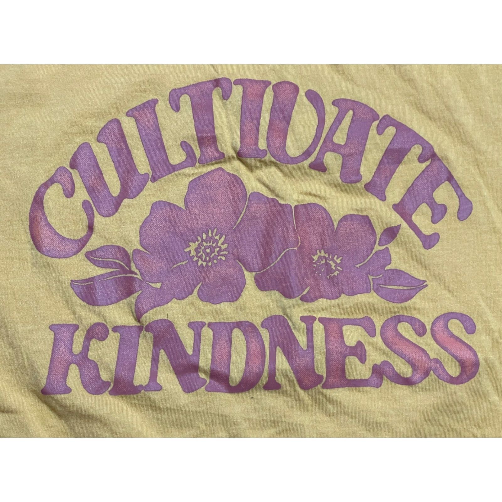 Old Navy Old Navy Shirt Womens Large Tall Yellow CULTIVATE KINDNESS Shirt Size L / US 10 / IT 46 - 6 Thumbnail