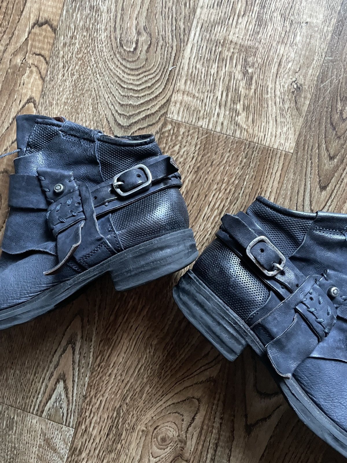 A.S.98 Blue Avant-Garde Leather Ankle Boots AS98 Style Size US 8 / IT 38 - 3 Thumbnail
