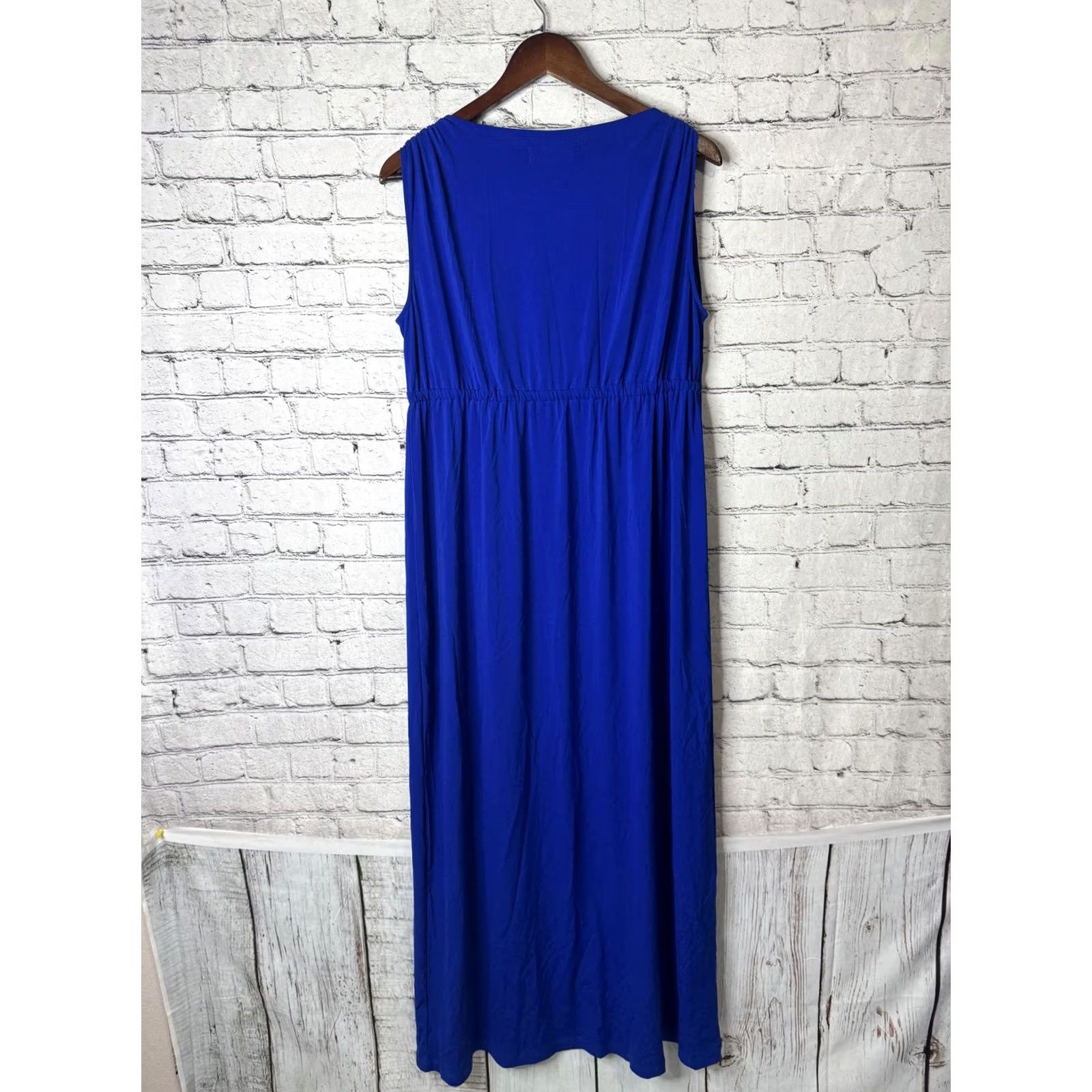 Vintage VINTAGE Island Republic Blue Maxi Dress Women's L Sleeveless Scoop Neck Cotton Casual Summer Dress Size L / US 10 / IT 46 - 6 Thumbnail