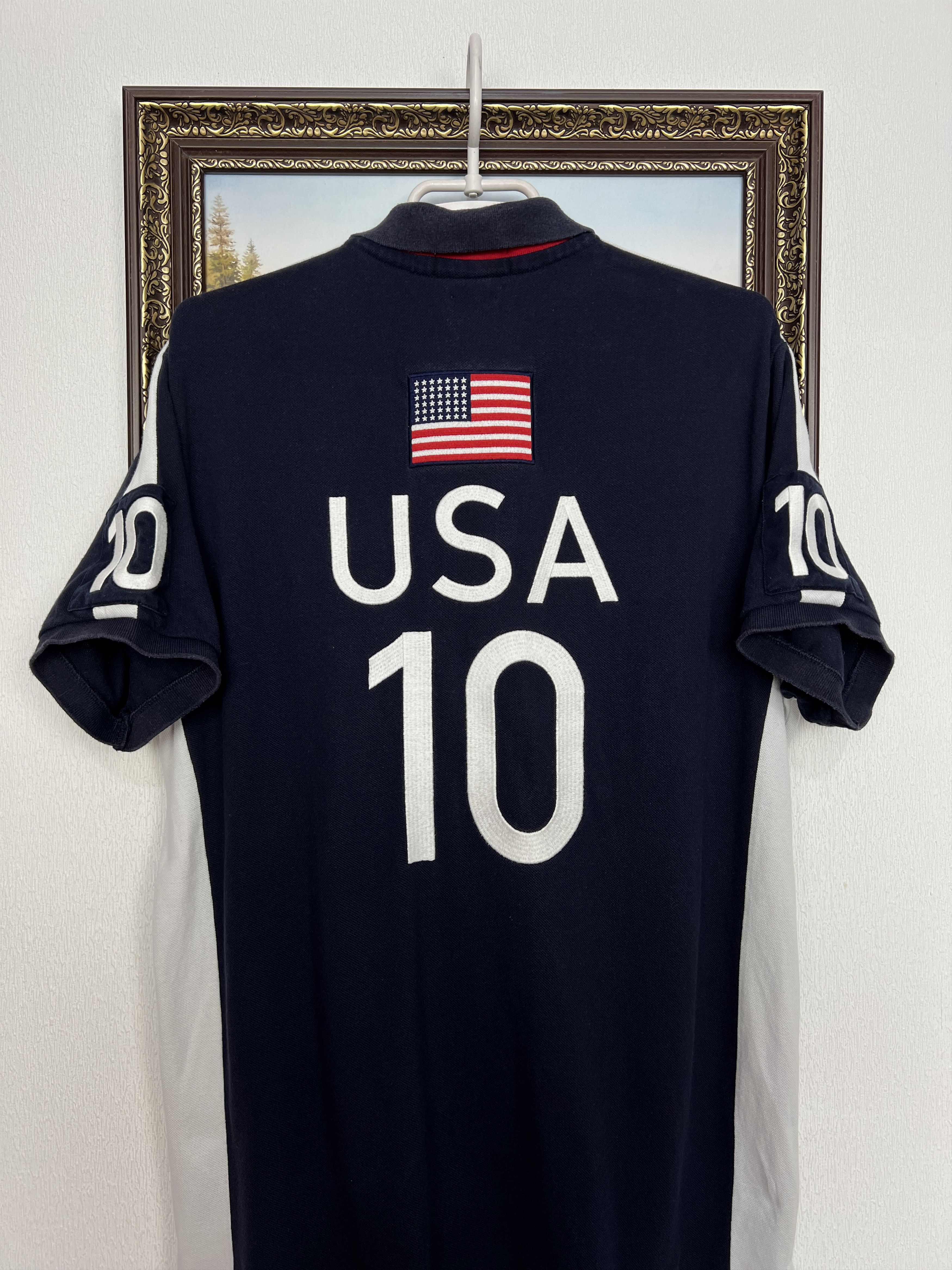 Polo Ralph Lauren Vintage Chief Keef USA Blue White Jersey Trikot Shirt Size US L / EU 52-54 / 3 - 9 Thumbnail