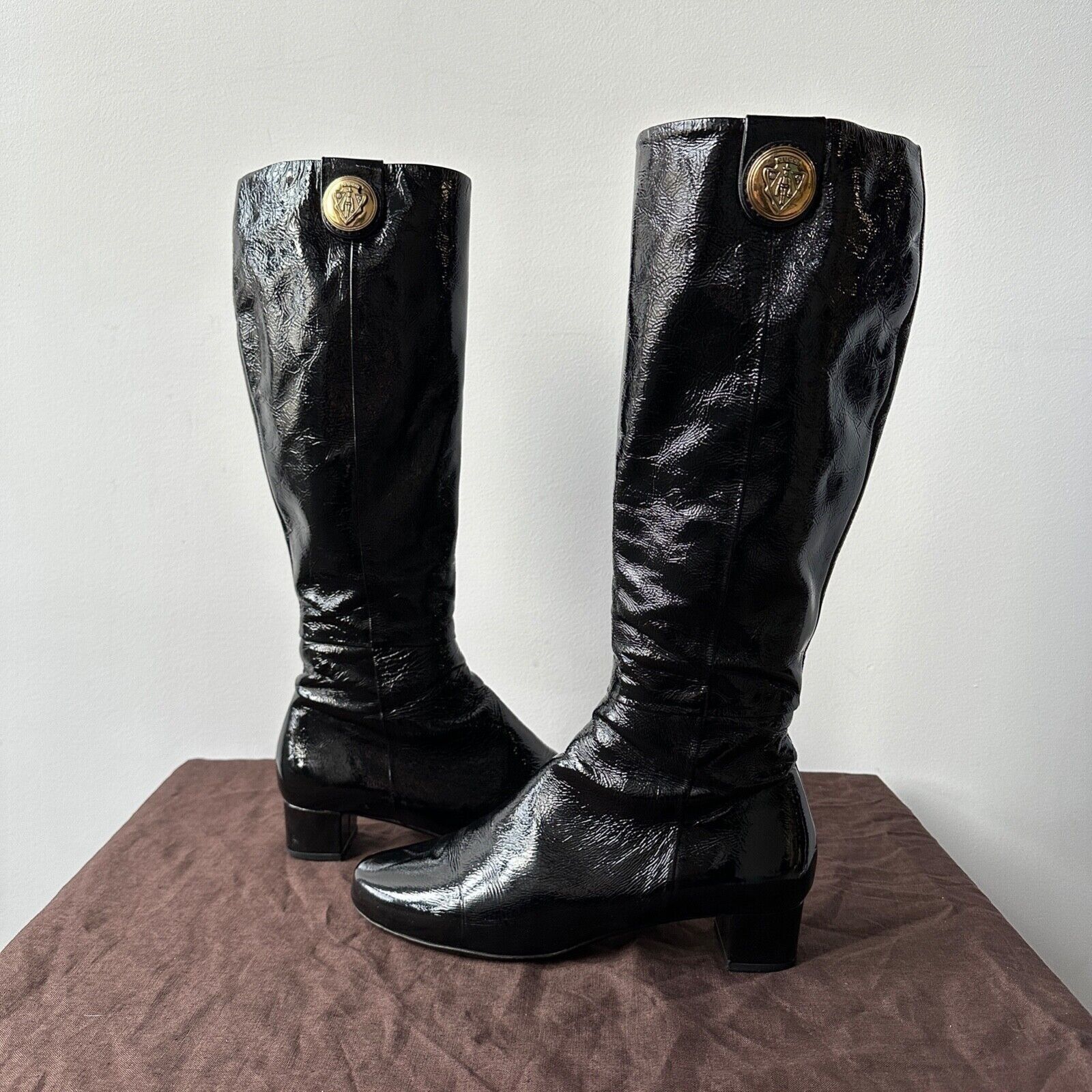 Gucci Gucci Vintage 00s Patent Leather Knee Boots 8282AC Size US 6.5 / IT 36.5 - 1 Thumbnail