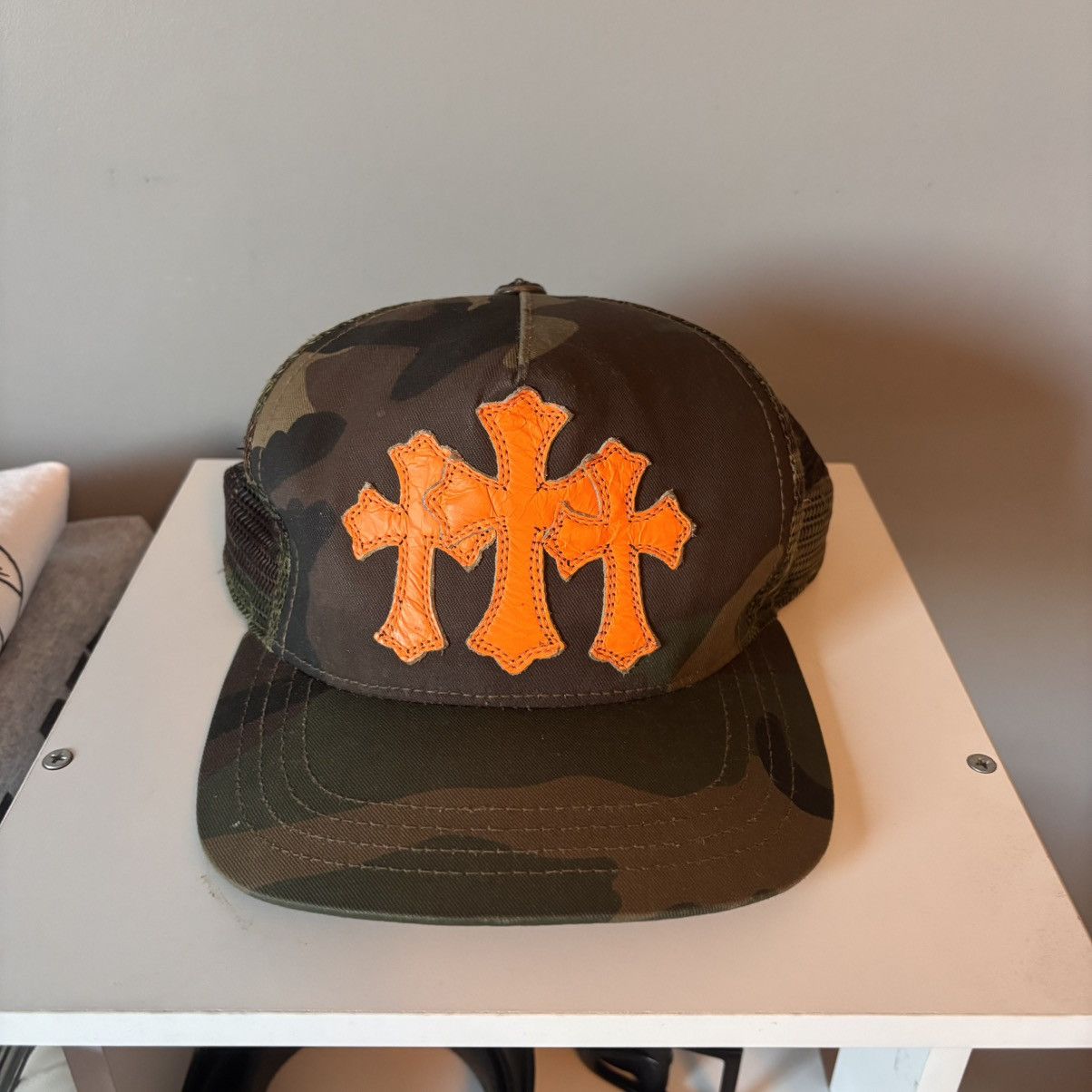 Chrome hearts Camo Orange Triple Cross Hat