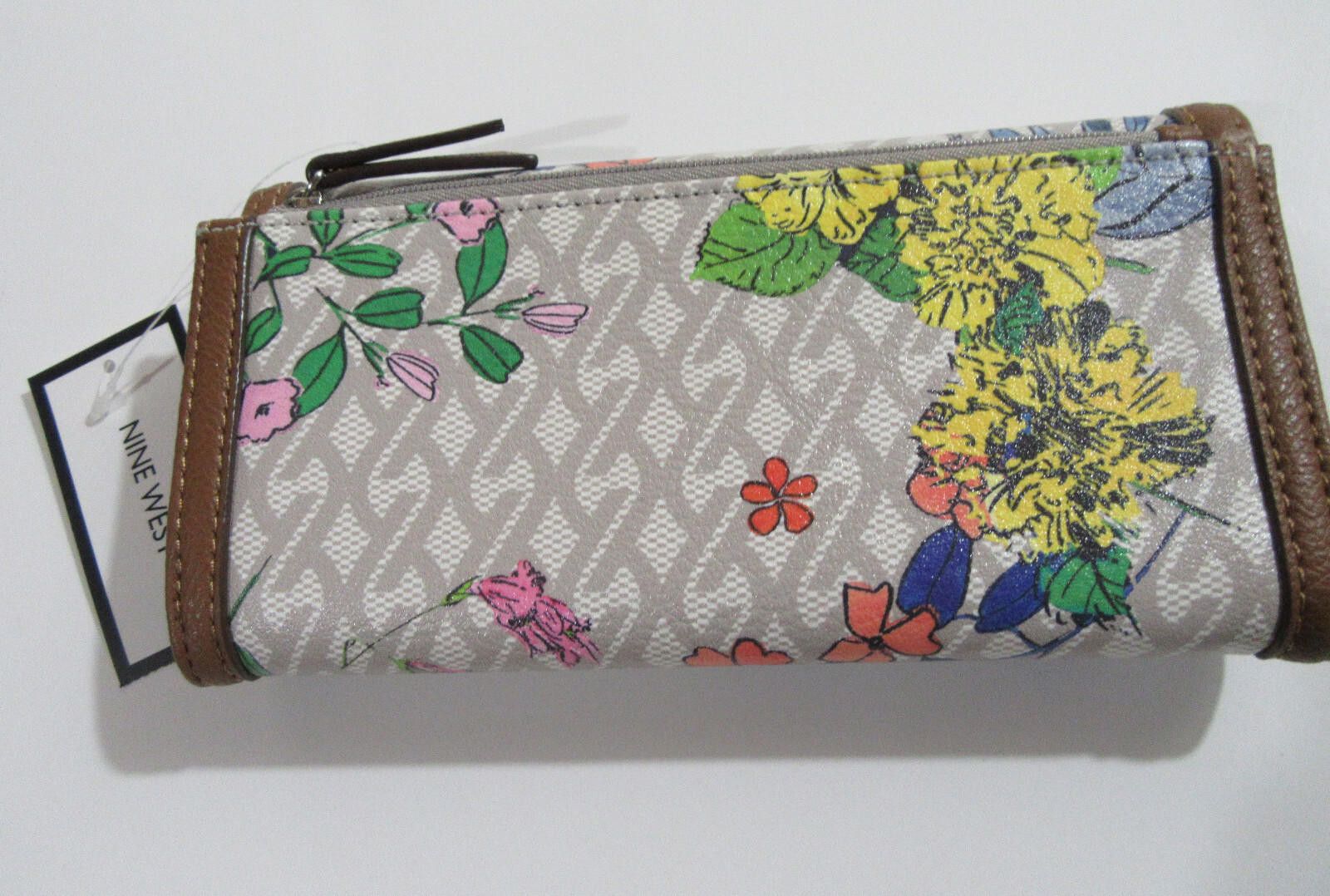 Nine West Nine West It Girl Trifold Checkbook Wallet Floral Multicolor Size ONE SIZE - 3 Thumbnail