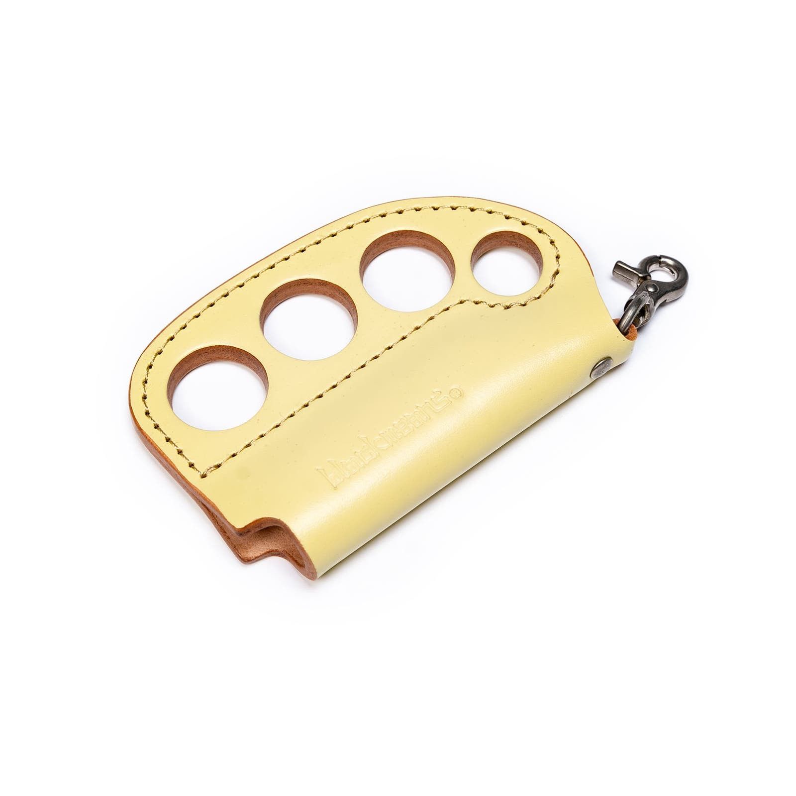 image of Blackmeans Leather Knuckleduster Lighterholder in Yellow, Men's