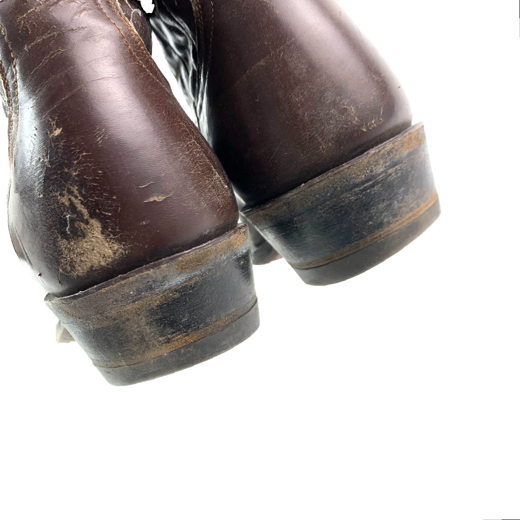 Tony Lama VINTAGE Tony Lama Boots Mens US 10 Cats Paw Dark Brown Leather Zipper Cowboy Western Shoes Mens Size US 10 / EU 43 - 6 Thumbnail
