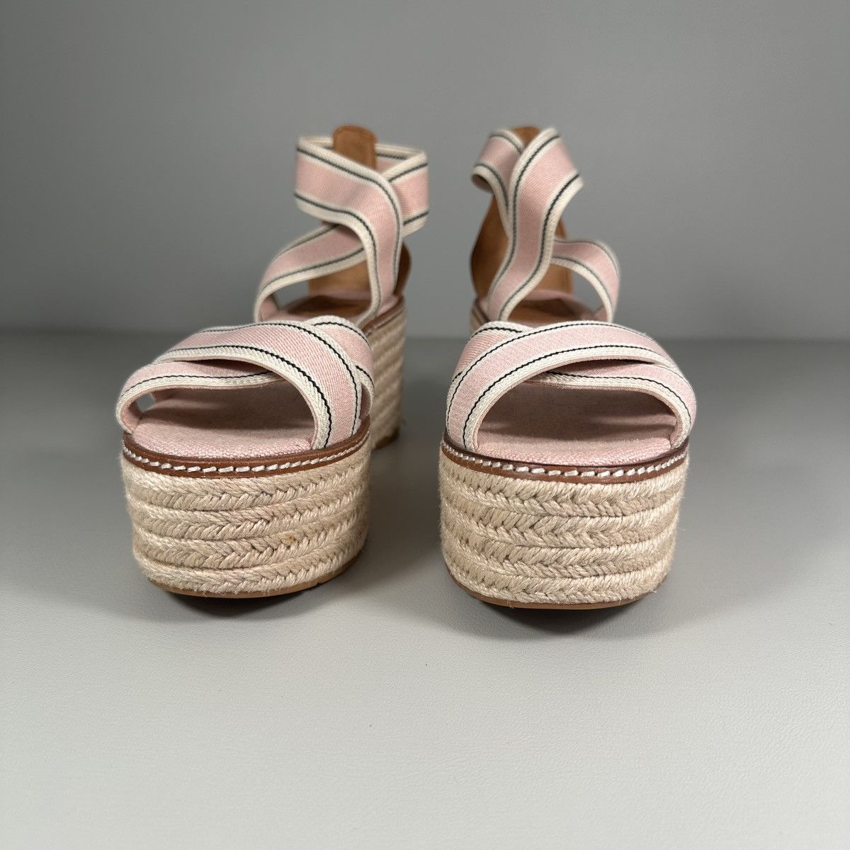 Tory Burch Tory Burch Frieda Cross Strap Blush Pink Espadrille Sandals Size US 7.5 / IT 37.5 - 3 Thumbnail
