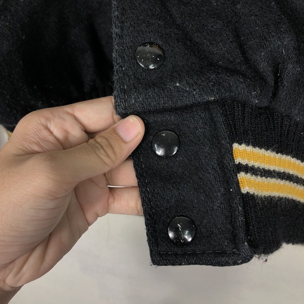 Delong 📌Vintage Varsity Leather Jacket Delon Big Logo Embroidered Size US M / EU 48-50 / 2 - 20 Thumbnail