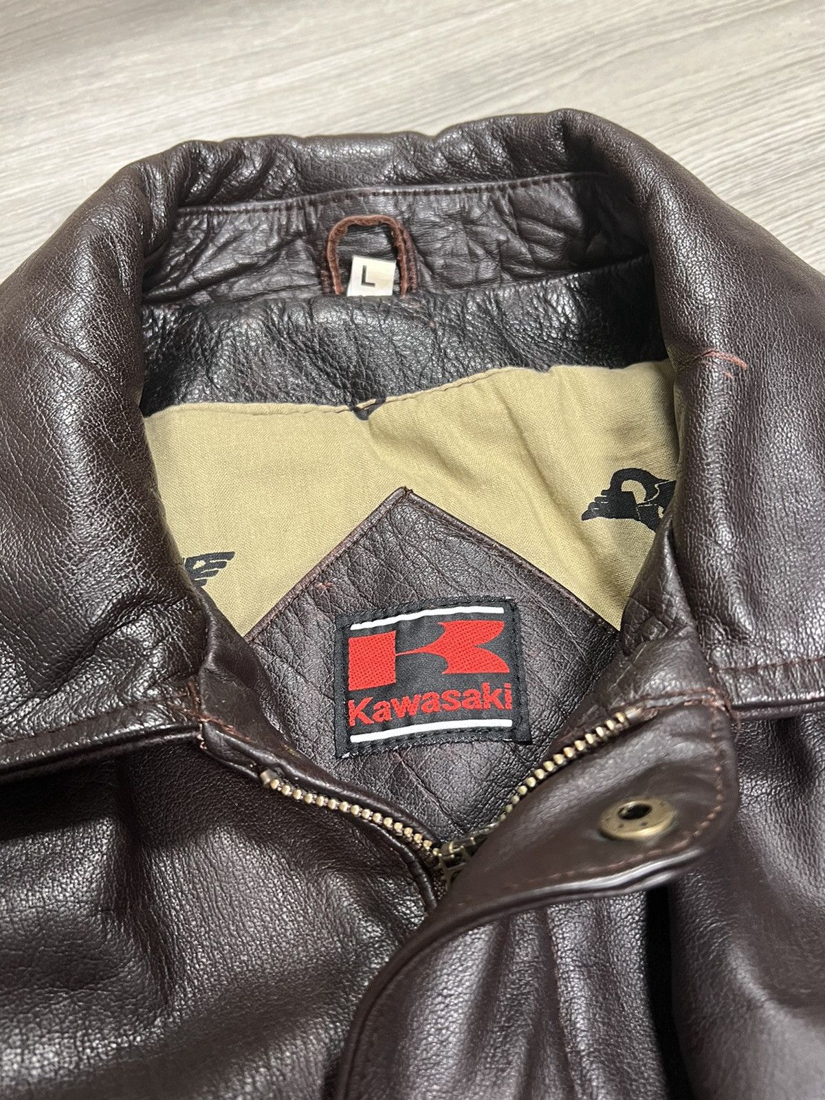 Vintage Kawasaki vintage leather aviator jacket Size US L / EU 52-54 / 3 - 6 Thumbnail
