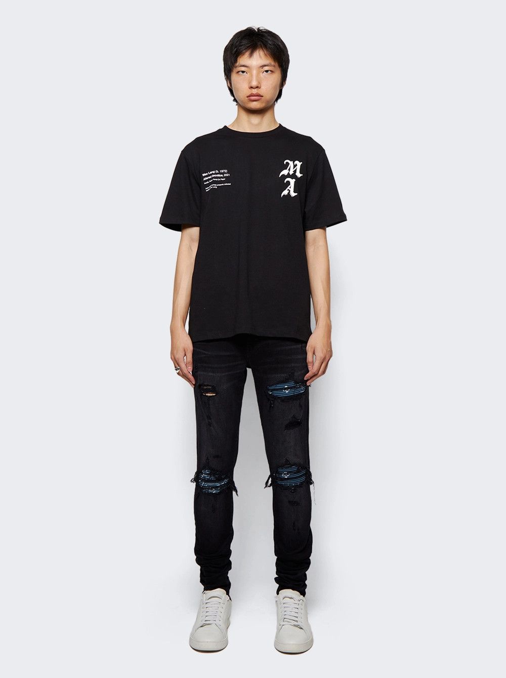 Amiri × Wes Lang o1mle0326 Checker Skull Tee Shirt in Black Size US XL / EU 56 / 4 - 2 Thumbnail