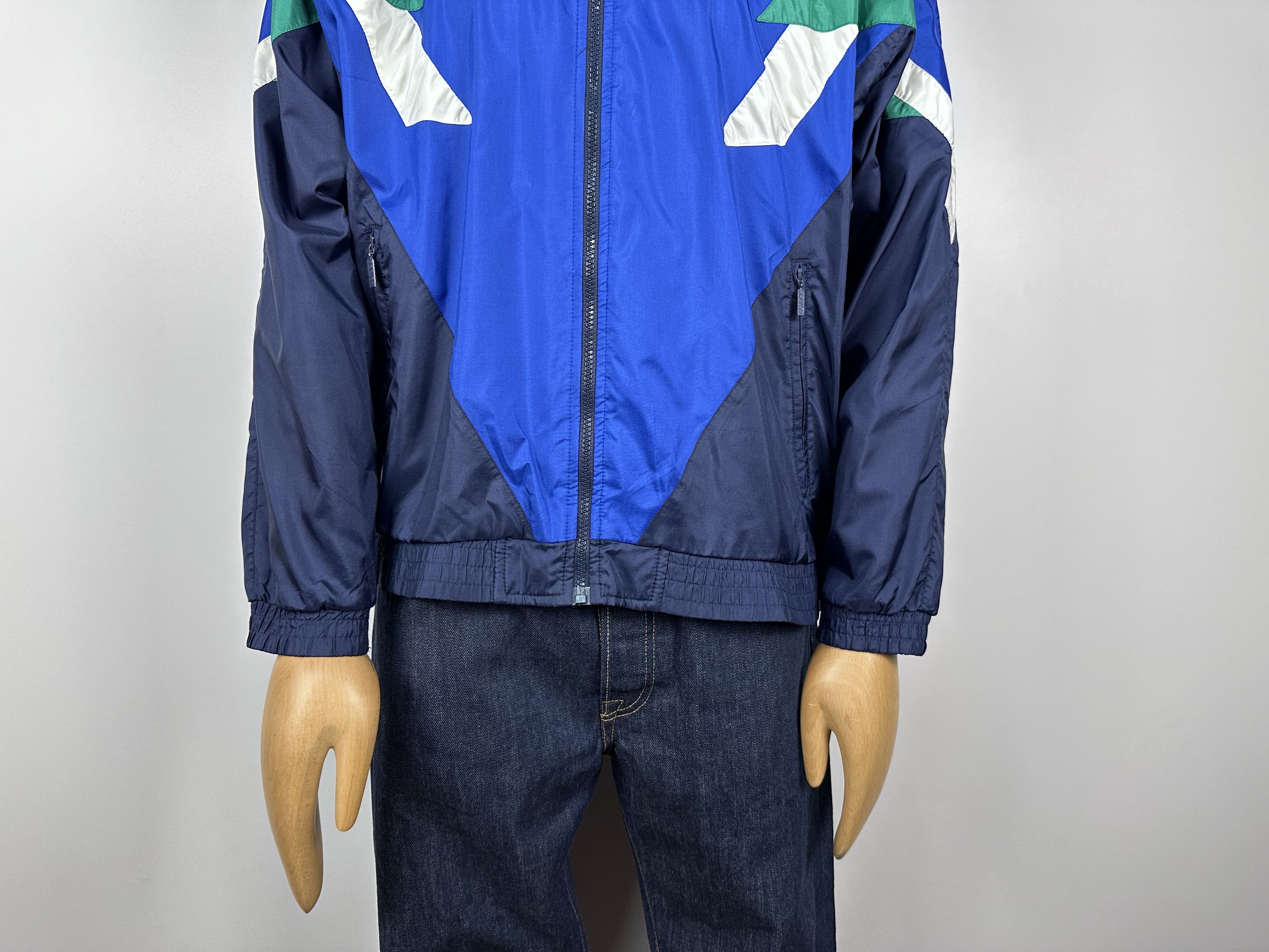 Adidas × Vintage Adidas Vintage 90s Blue Green Nylon Track Top Jacket Size M Size US M / EU 48-50 / 2 - 5 Thumbnail