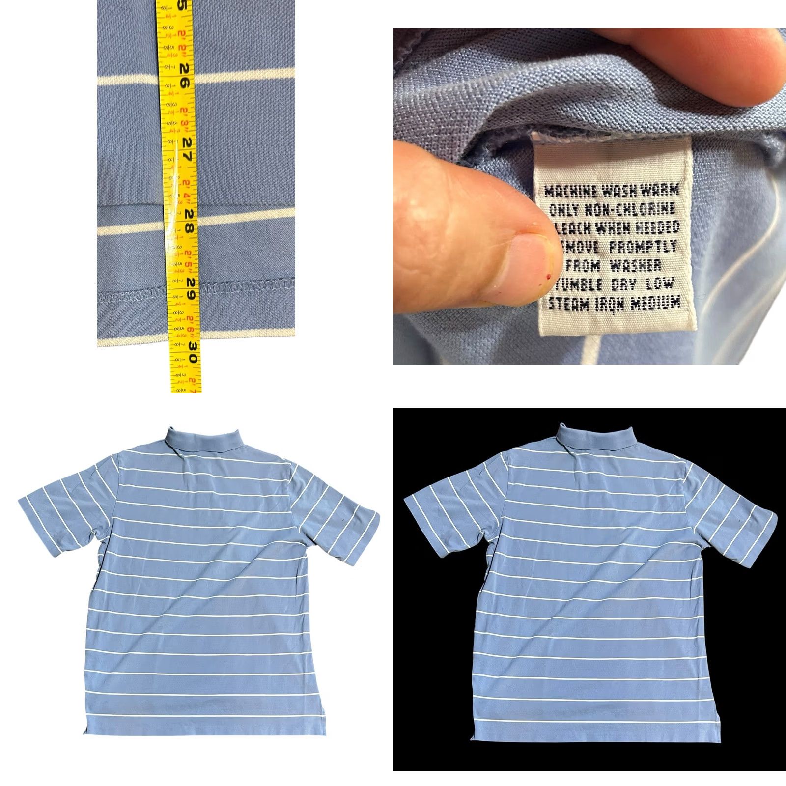 Ralph Lauren VINTAGE? (No) Polo Golf Ralph Lauren Shirt Blue White Striped Short Sleeve Shirt Men's Large Size US L / EU 52-54 / 3 - 8 Thumbnail