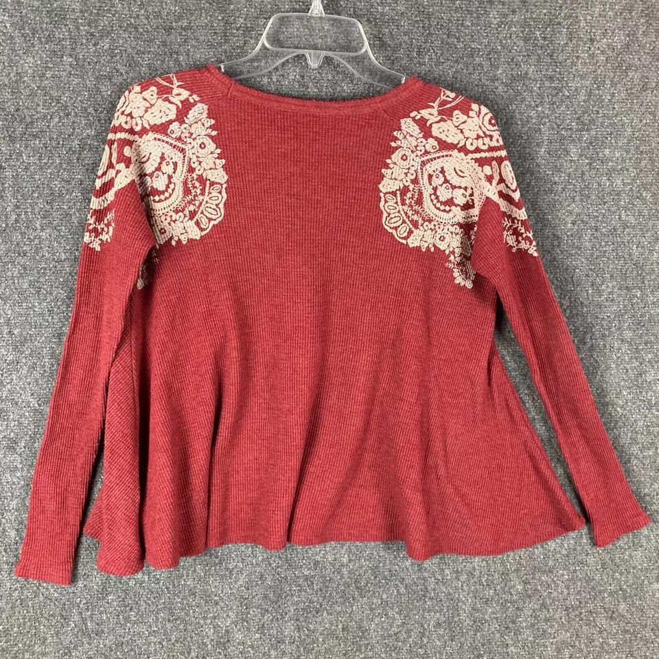 Other We The Free Blouse Women's XS Long Sleeve Waffle Knit Cotton Size XS / US 0-2 / IT 36-38 - 7 Thumbnail