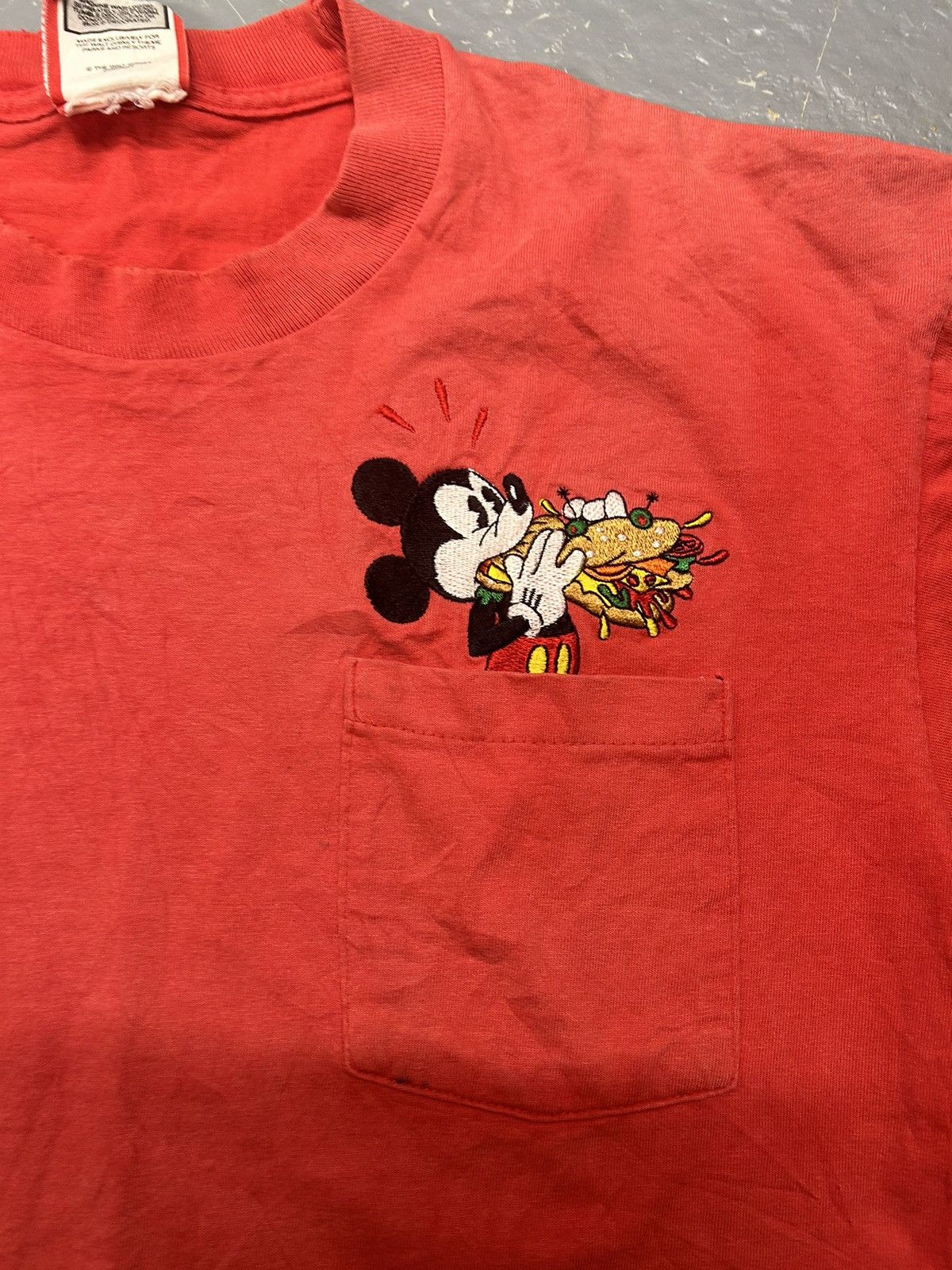 Disney × Mickey Mouse × Vintage Crazy Vintage 90s Essential Red Faded Mickey Mouse Tee Shirt Size US L / EU 52-54 / 3 - 2 Thumbnail