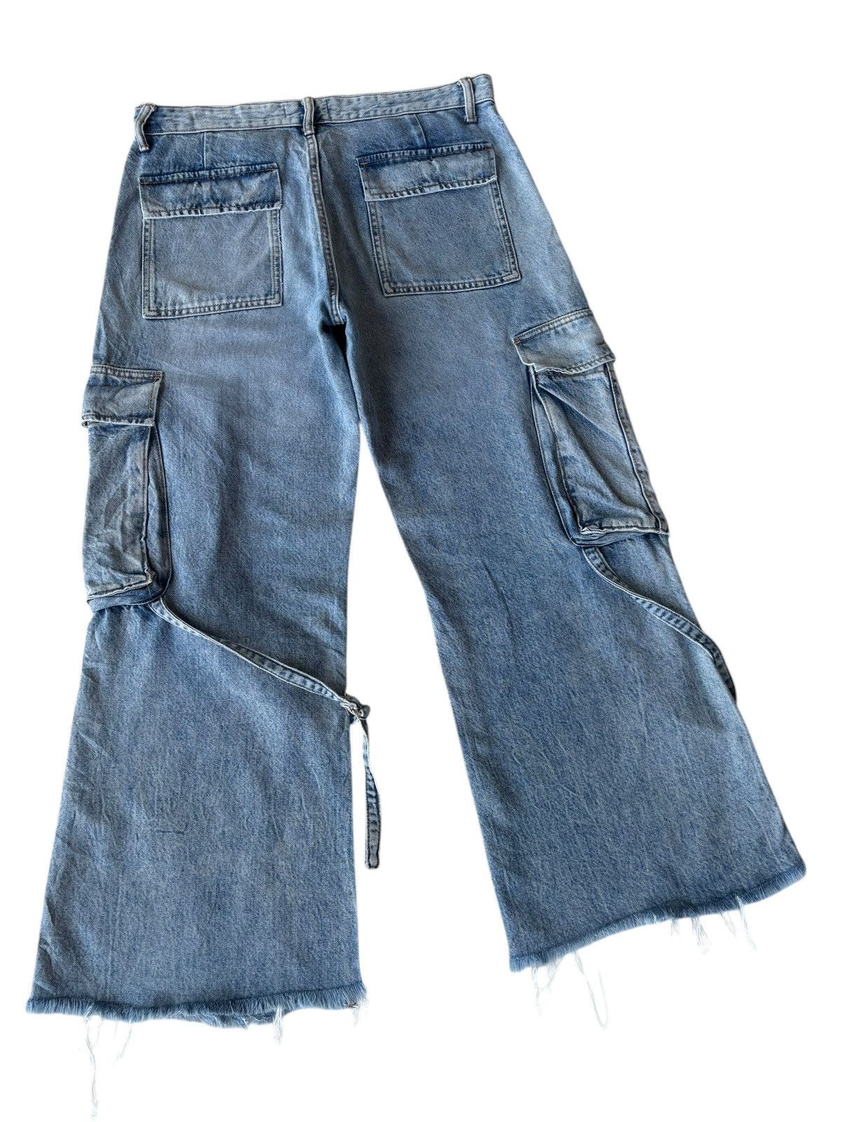 If Six Was Nine 💥SICK BAGGY FLARE MULTI POCKET CARGO JEANS ZARA BAGGY JEAN Size US 35 - 4 Thumbnail