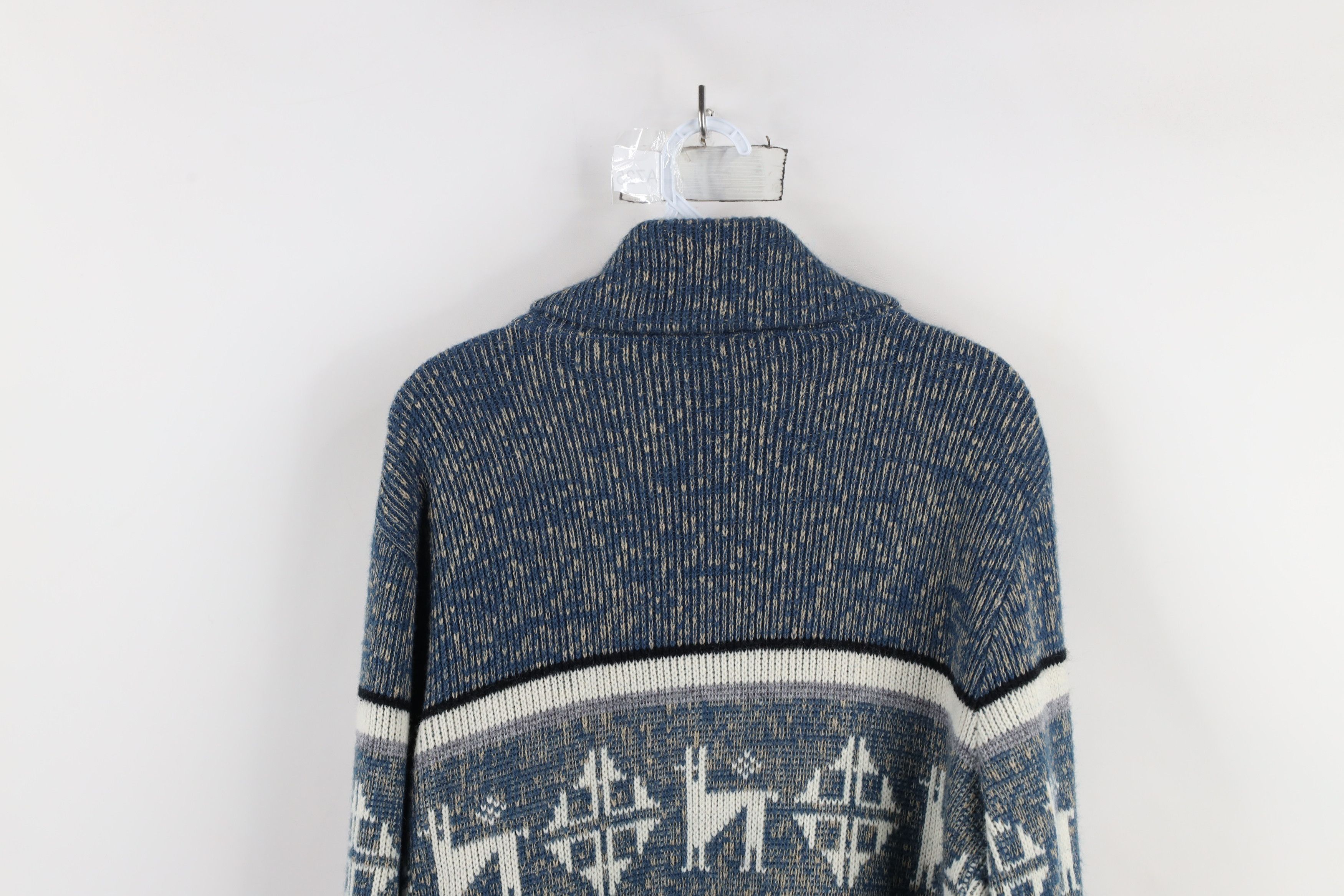 Vintage Vintage 70s Fair Isle Open Front Shawl Cardigan Sweater USA Size US XL / EU 56 / 4 - 12 Thumbnail