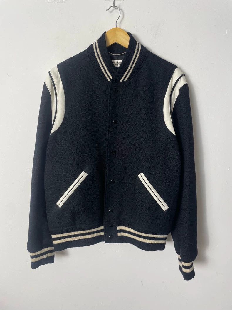 Saint Laurent Paris Saint Laurent Black and White Baseball Jacket Size US XL / EU 56 / 4 - 1 Thumbnail
