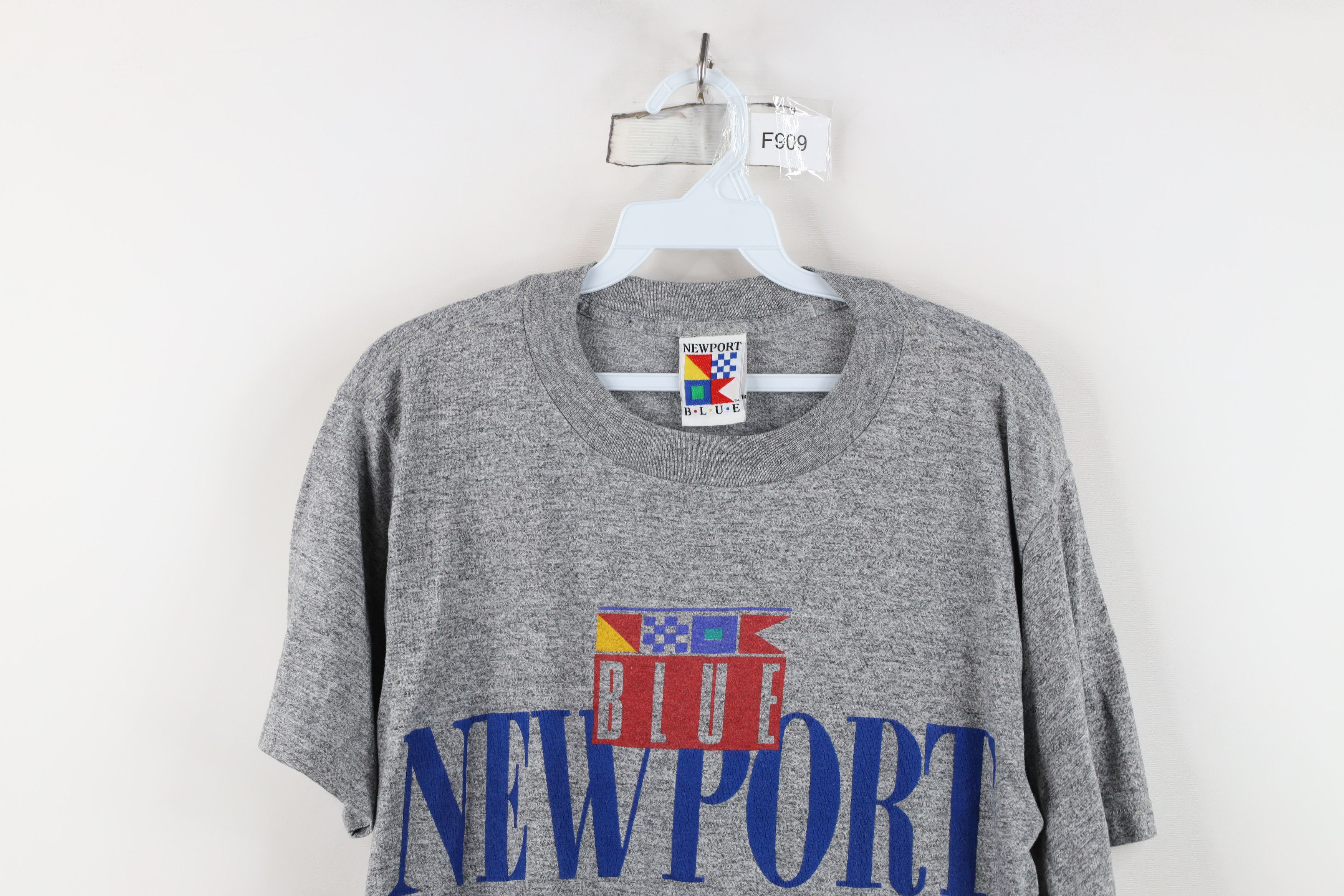 Vintage Vintage 90s Newport Blue Triblend Jersey Knit T-Shirt USA Size US L / EU 52-54 / 3 - 2 Thumbnail
