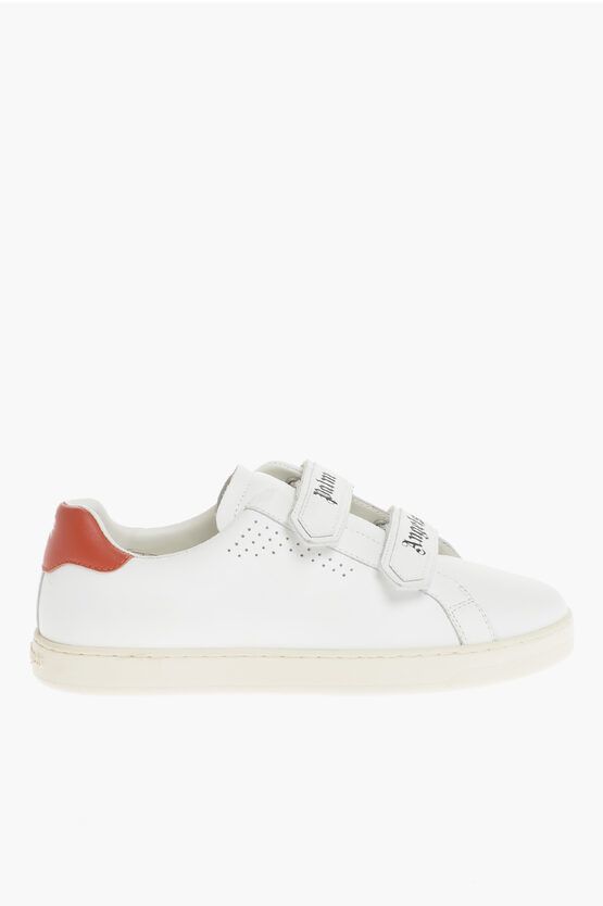 image of Palm Angels Og1Mm0524 Leather Stretch Sneakers In White, Men's (Size 6)