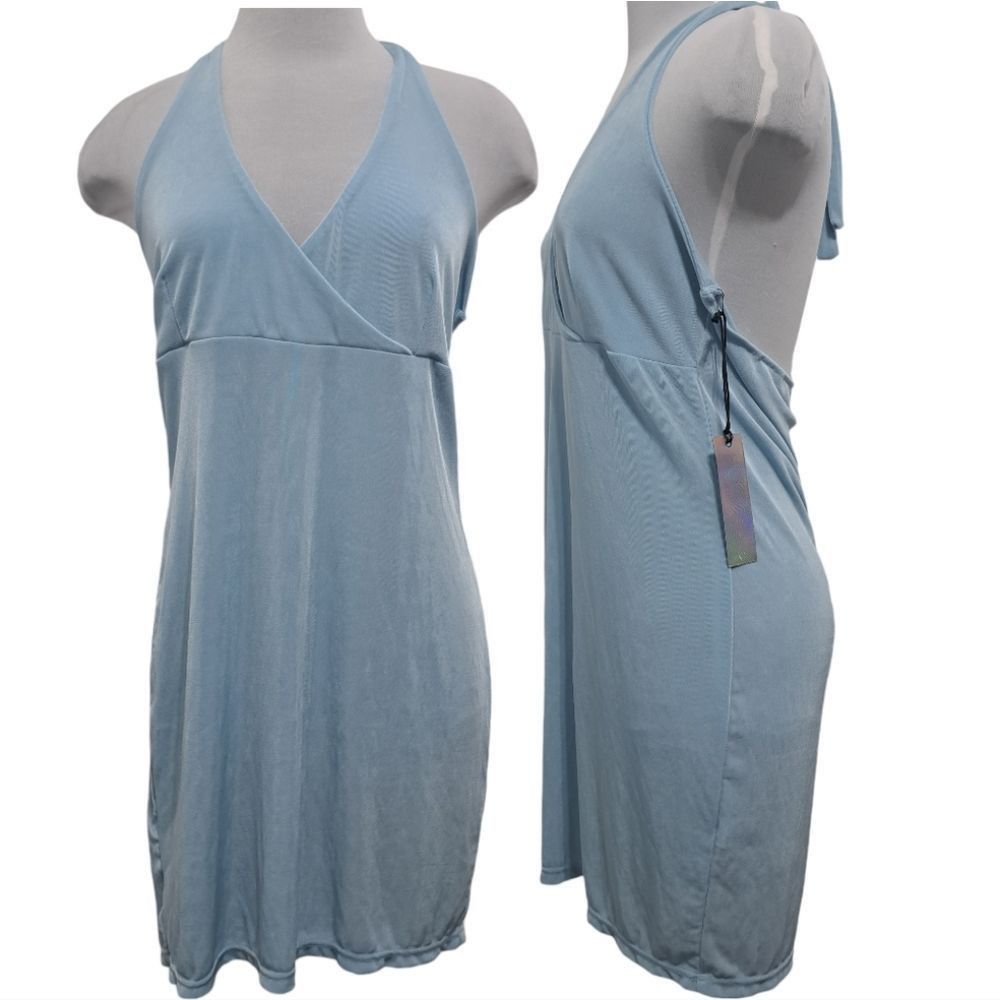 Other Finesse Dani Blueberry Halter Bodycon Mini Dress Size 1X NWT Size XXL / US 16-18 / IT 52-54 - 1 Thumbnail