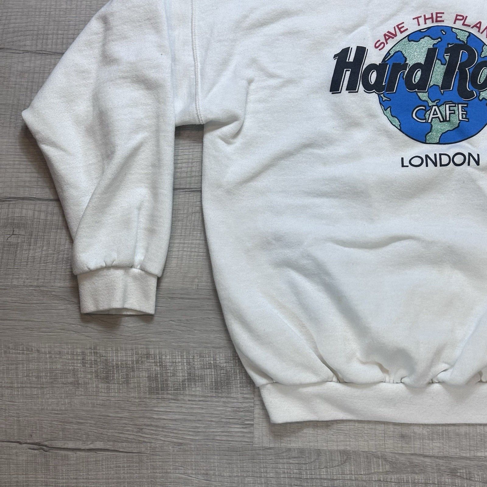 Hard Rock Cafe Vintage 90s Hard Rock Cafe London Save The Planet Sweatshirt Size US M / EU 48-50 / 2 - 2 Thumbnail