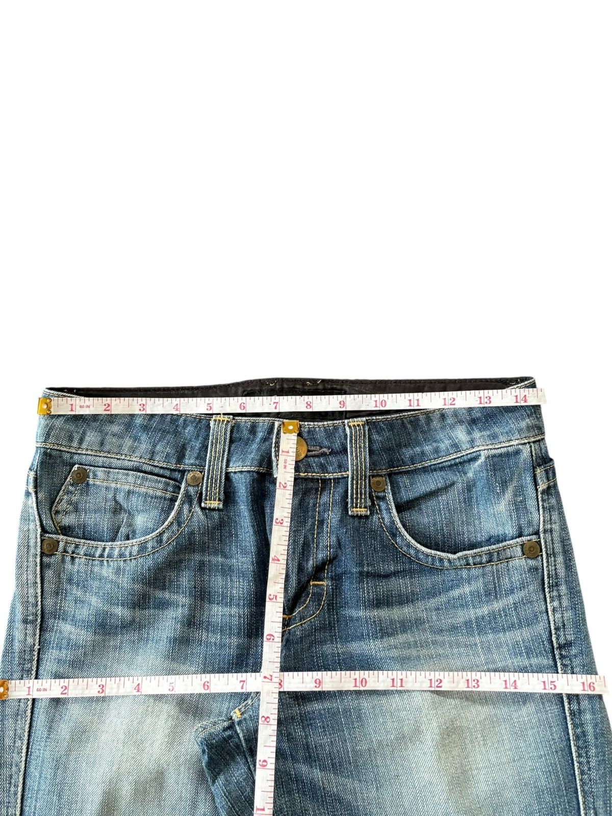 Edwin Vintage Edwin Vienus Faded Wash Distress Flare Jeans Size 29" - 7 Thumbnail