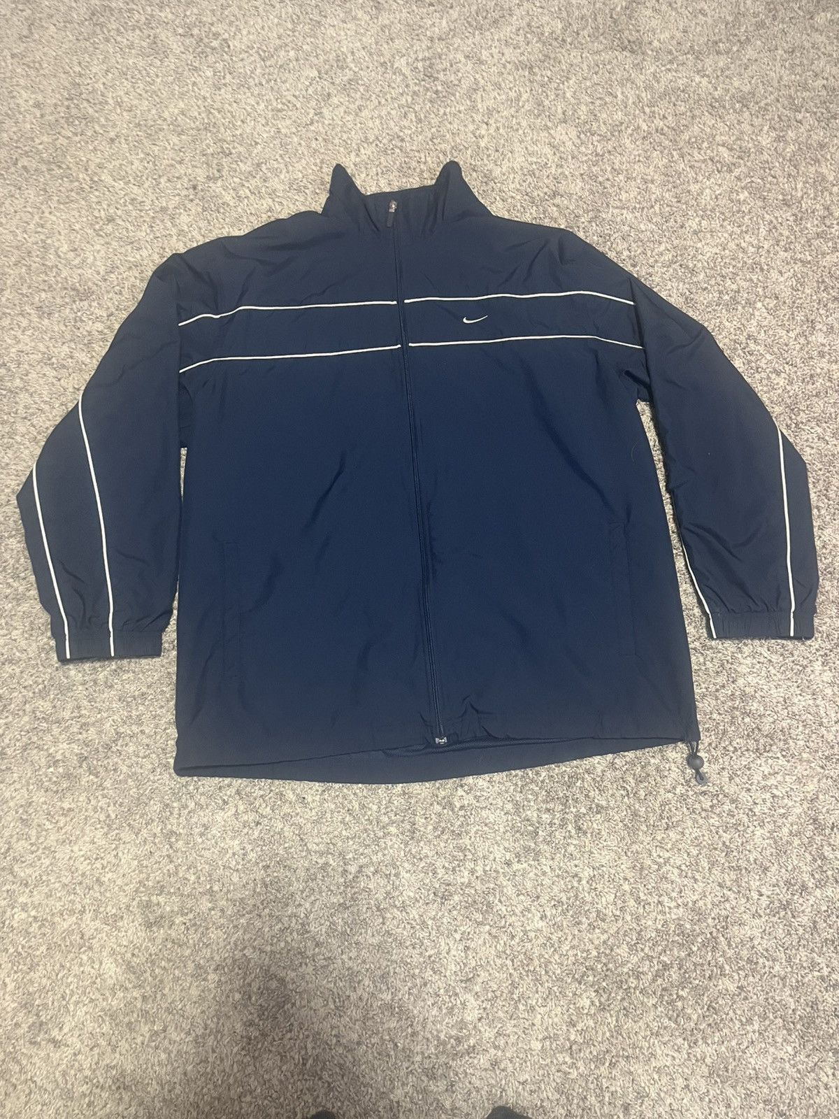 Nike × Vintage navy and white vintage grey tag nike jacket Size US XXL / EU 58 / 5 - 1 Thumbnail