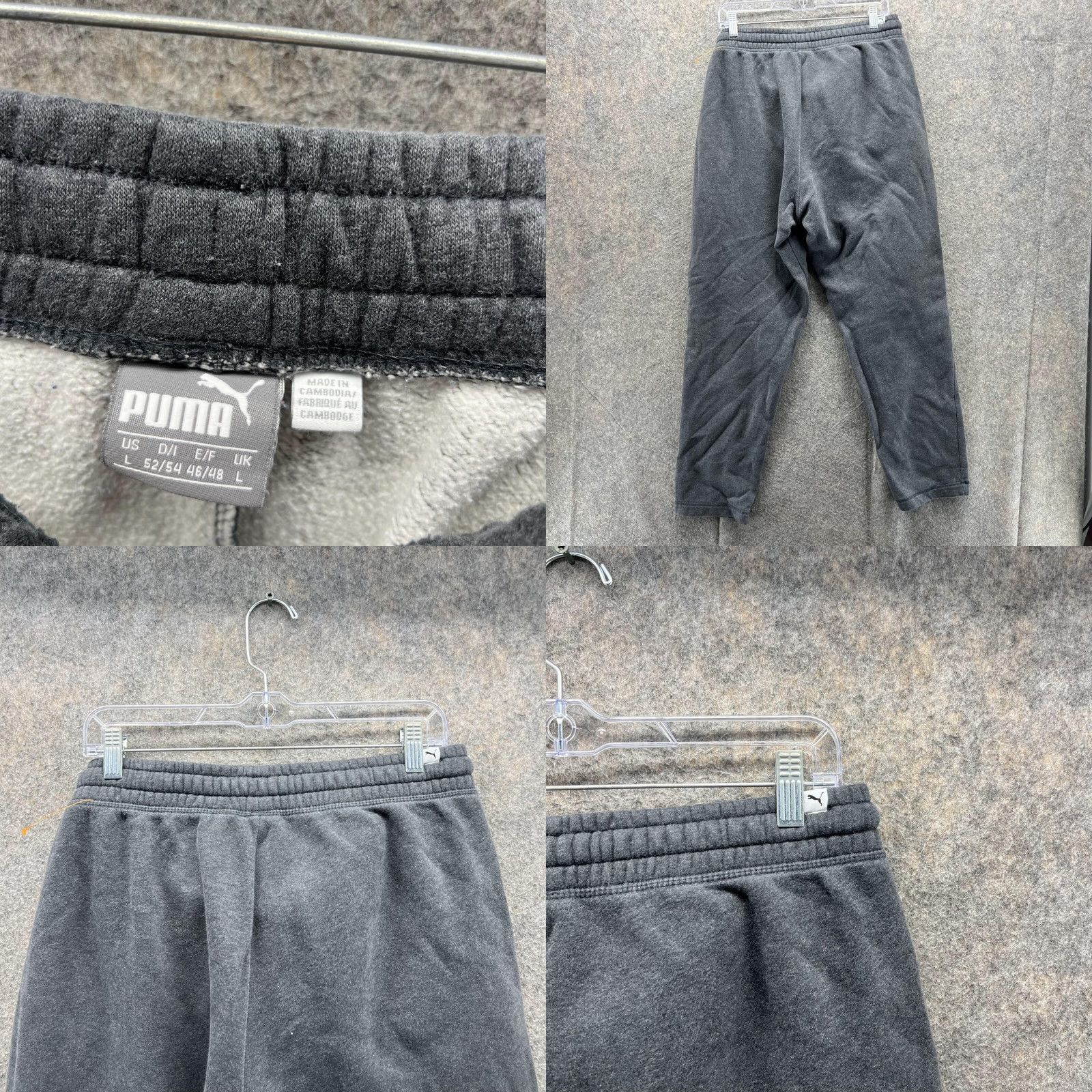 Puma Puma Pants Men L Sweatpants Gray Fleece Elastic Waist Pockets Regular Inseam 27" Size US 33 - 8 Thumbnail