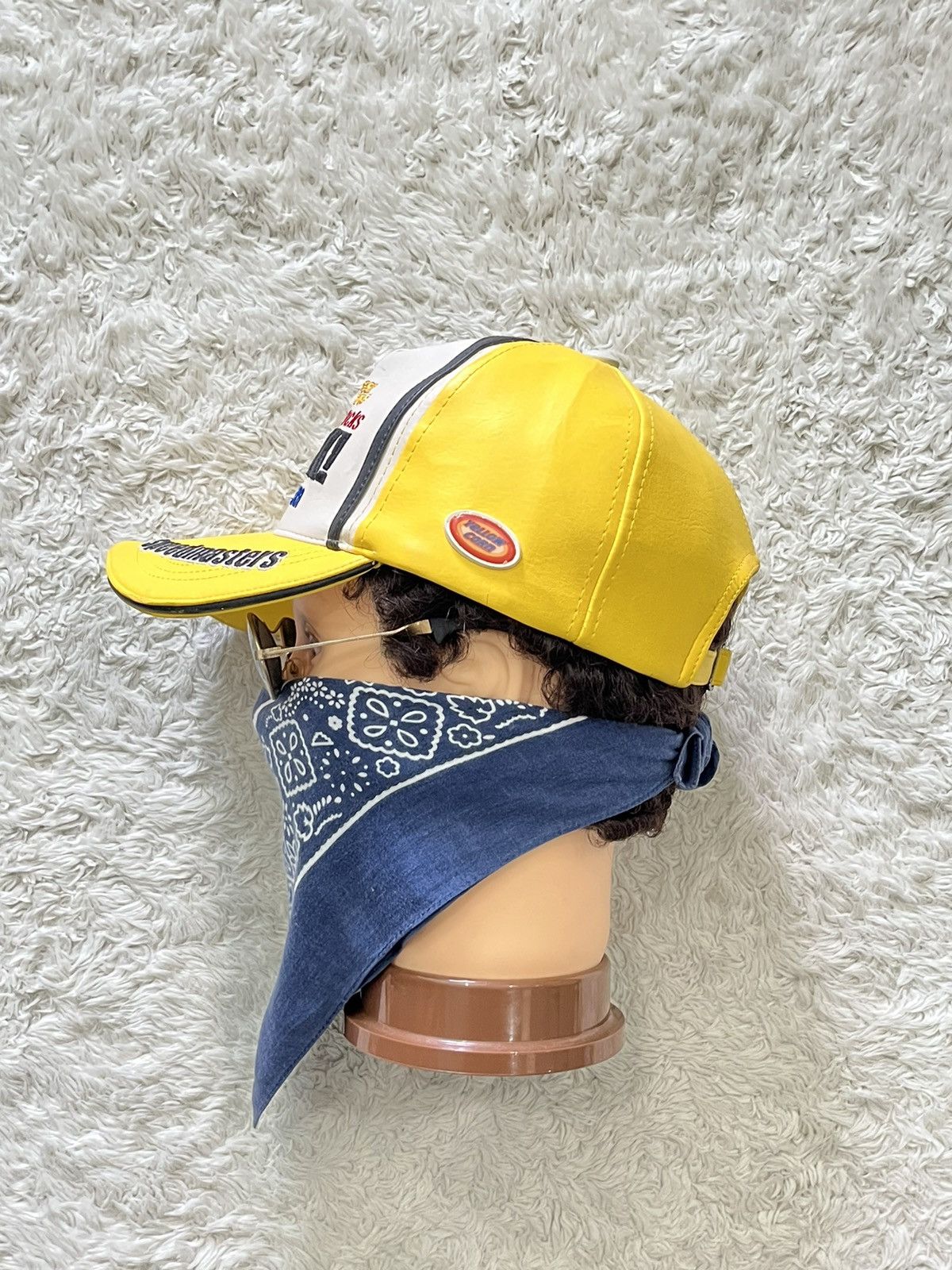 YELLOW CORN yellow corn motorsport racing leather cap Size ONE SIZE - 3 Thumbnail